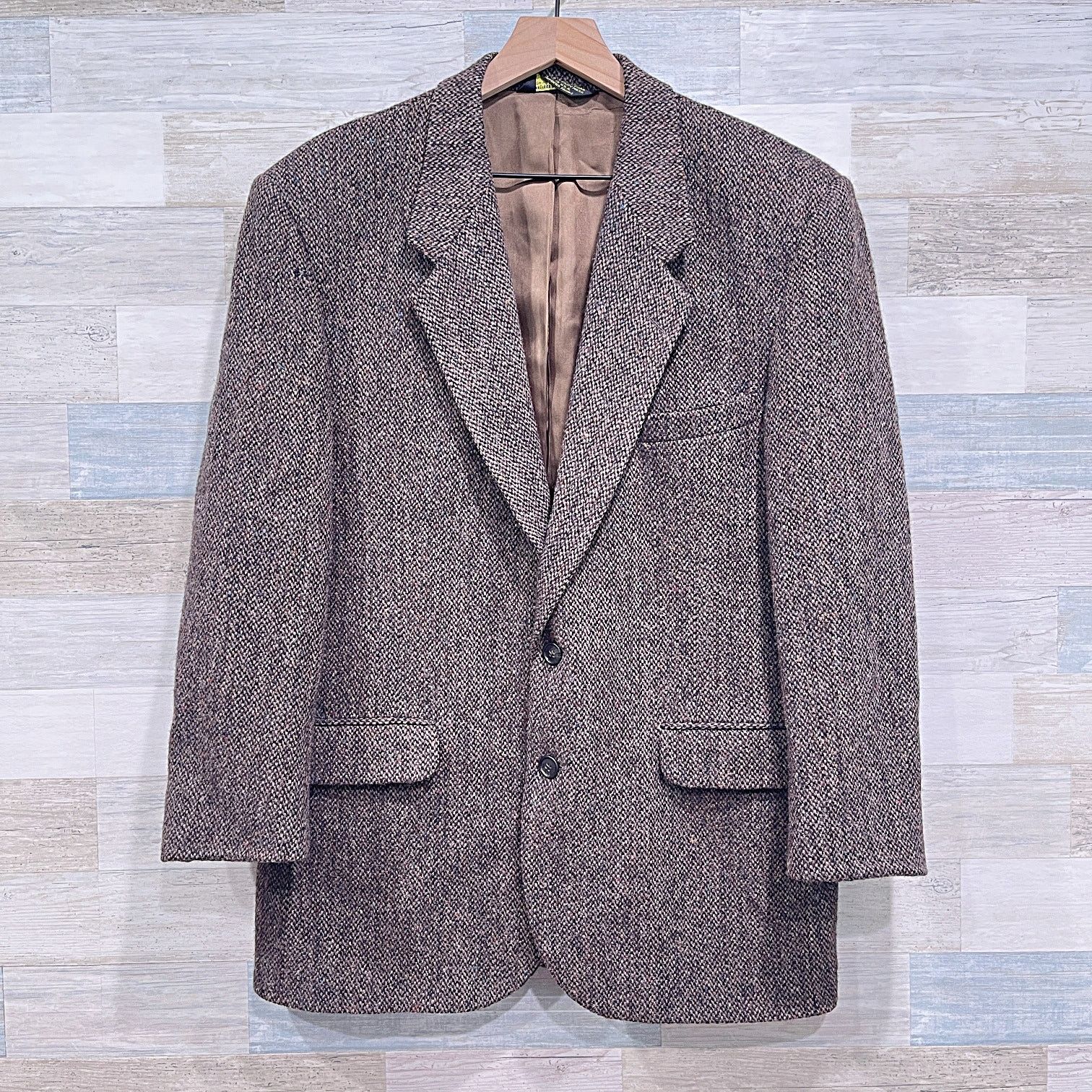 Harris Tweed × Vintage Harris Tweed Scottish Wool Sport Coat Brown Plaid USA 42 Size 42R - 1 Thumbnail