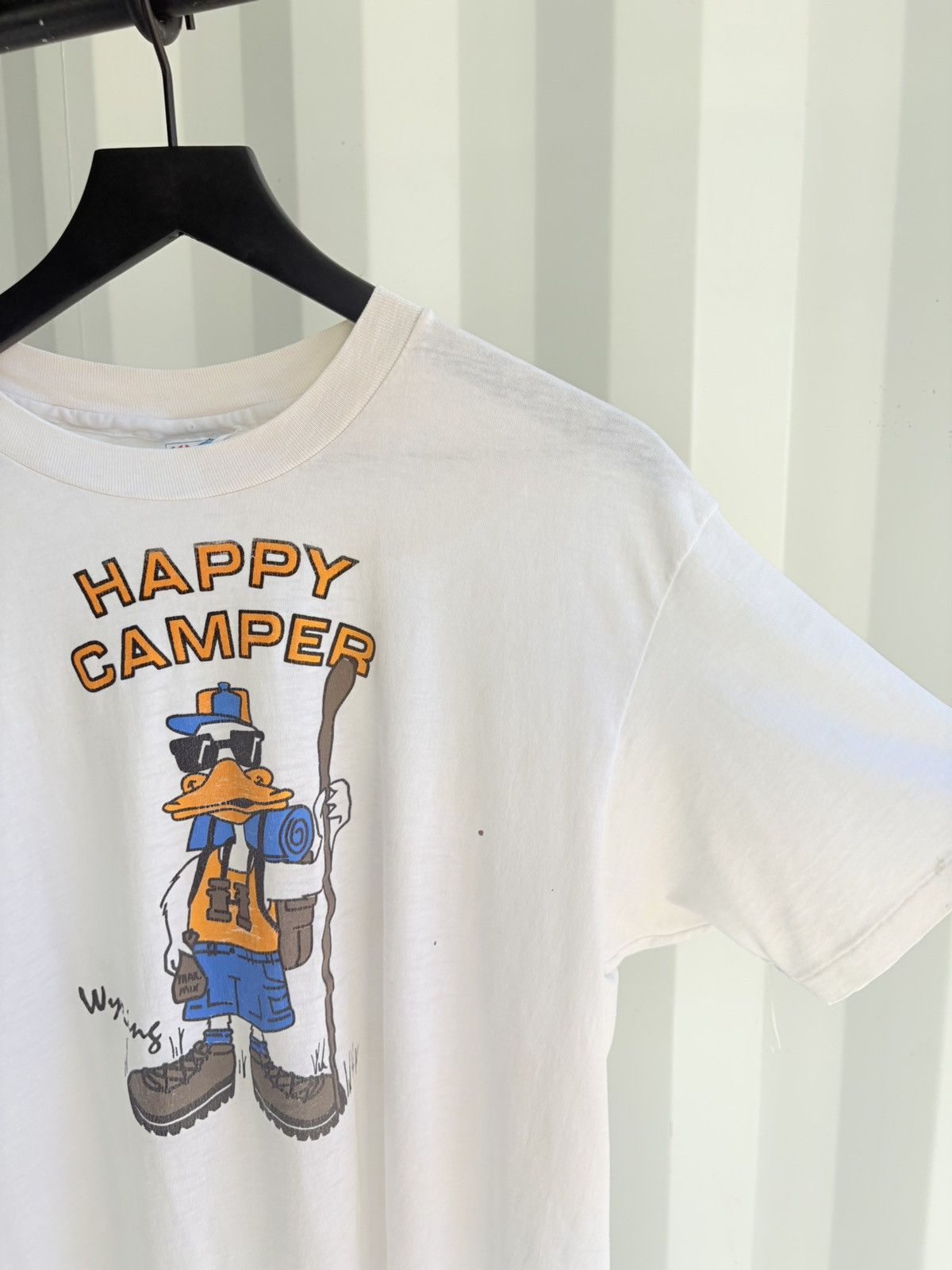 Vintage Vintage Happy Camper Shirt Faded Distressed Grunge Band Size US XL / EU 56 / 4 - 3 Thumbnail