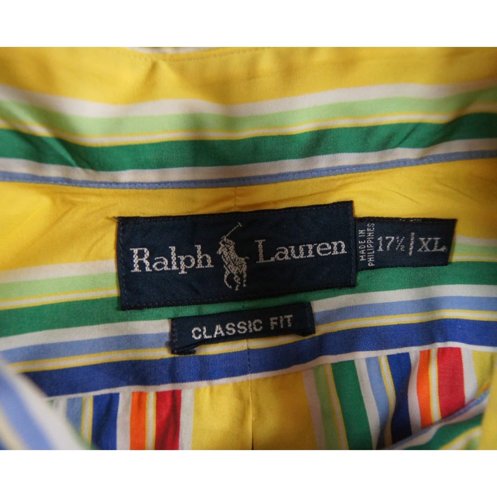 Ralph Lauren VINTAGE Ralph Lauren Men's Button-Down Shirt XL Yellow Striped Classic Fit Preppy All Seasons Size US XL / EU 56 / 4 - 6 Thumbnail