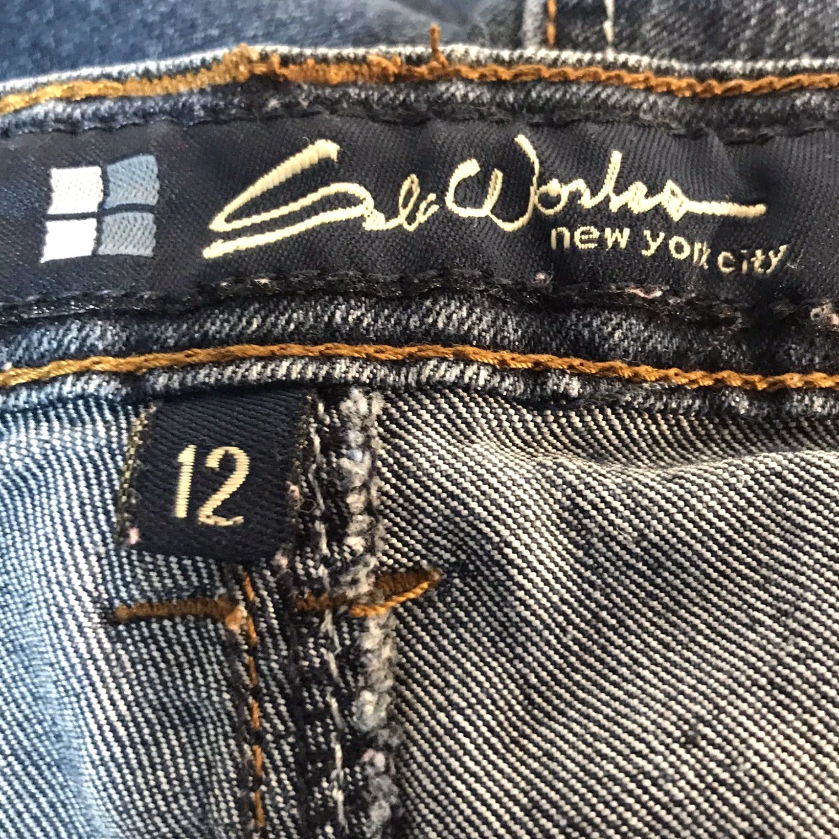 Vintage Salt Works NYC Bermuda Shorts Womens Size 12 Mid Rise Dark Wash Cotton Spandex Casual Summer Size 34" / US 12 / IT 48 - 3 Thumbnail