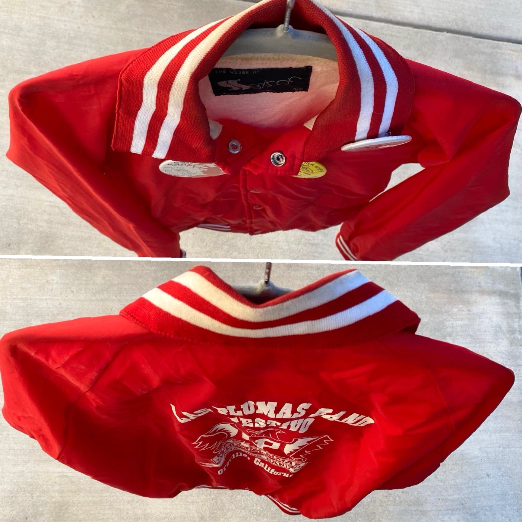 Vintage VINTAGE Sexton Las Plumas Band Jacket M Red 1980s Thunderbirds Oroville CA Pins Mens Bomber Jacket Size US M / EU 48-50 / 2 - 5 Thumbnail