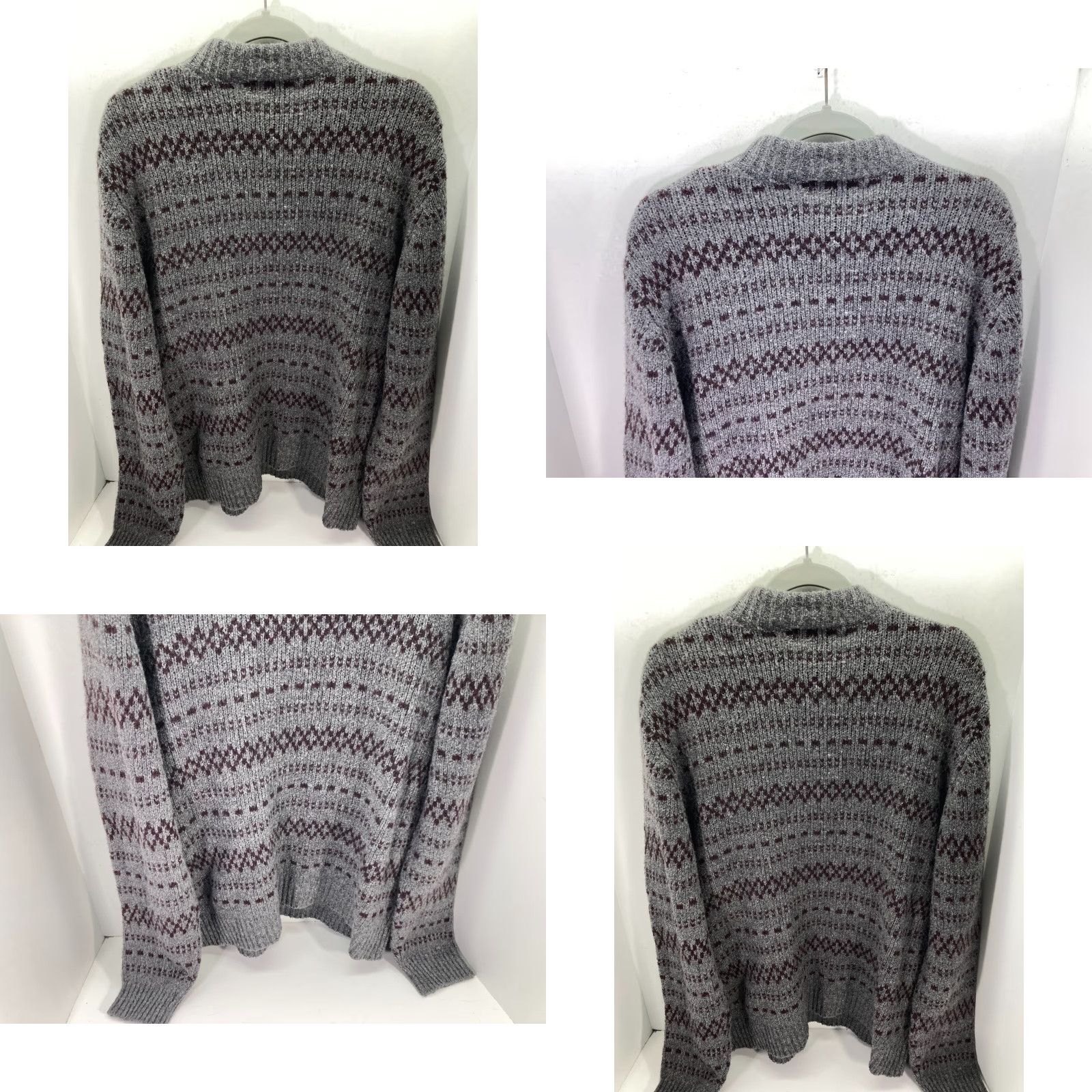 Banana Republic Banana Republic Wool Blend Sweater Mens Large Gray Red Fair Isle Knit Vintage Size US L / EU 52-54 / 3 - 8 Thumbnail