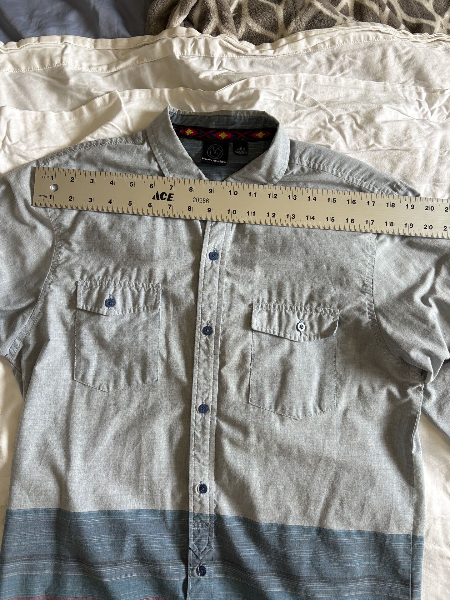 Burnside Chambray color-block button down shirt Size US L / EU 52-54 / 3 - 3 Thumbnail