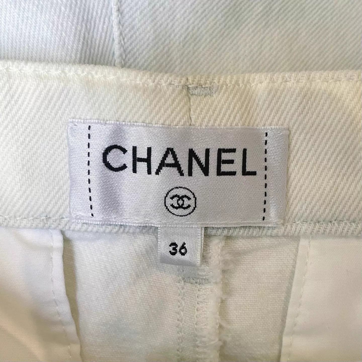Chanel Chanel White Straight-Leg Jeans 36 Crisp Clean Stiff Size 26" / US 2 / IT 38 - 5 Thumbnail