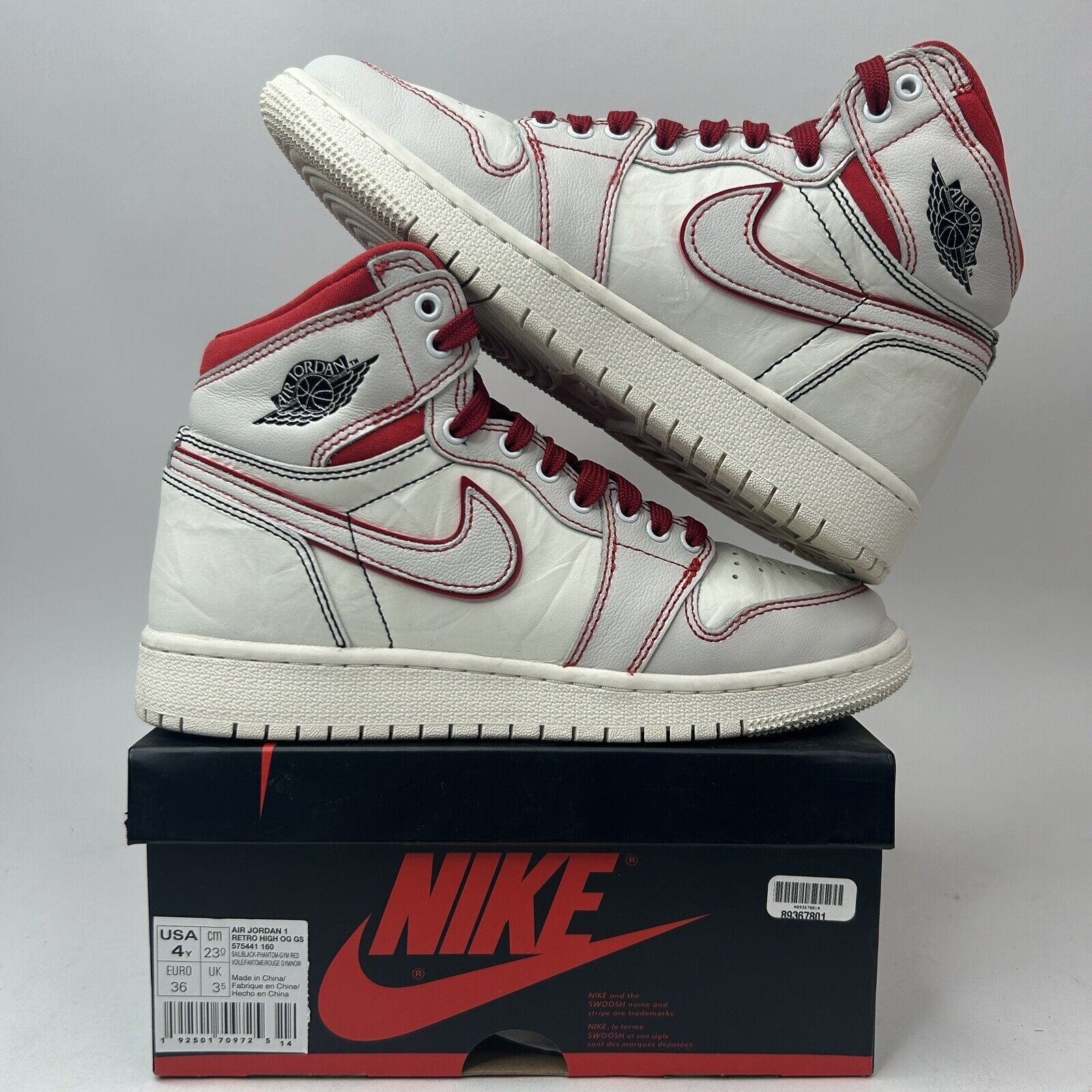 Nike Nike Air Jordan 1 High OG Retro “Phantom/Gym Red” 2023 Size US 5.5 / IT 35.5 - 1 Thumbnail
