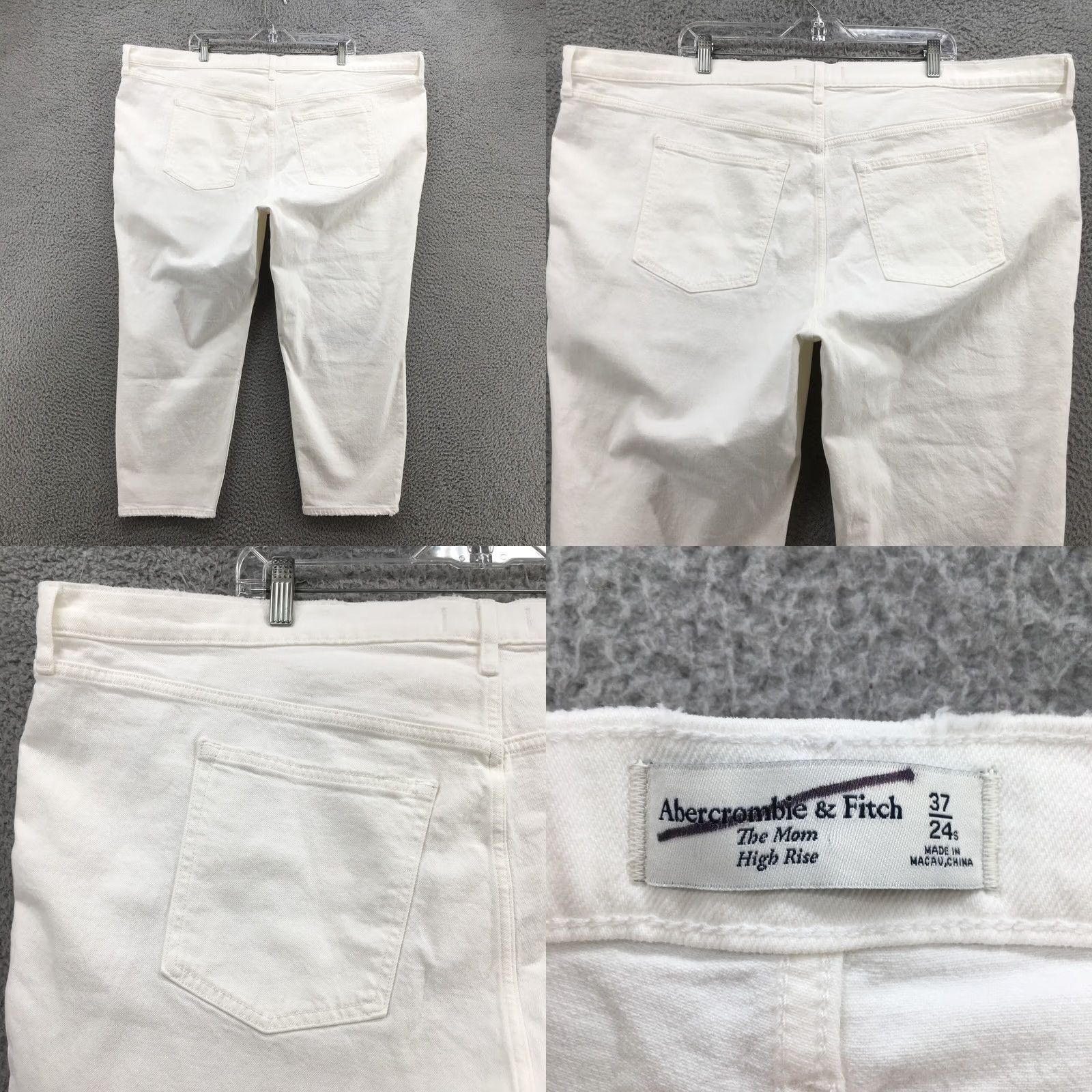 Abercrombie & Fitch Abercrombie & Fitch The Mom Jeans Womens 37/24s White Distressed Zip Fly Jeans Mens Womens? Size 25" / US 0 / IT 36 - 9 Thumbnail