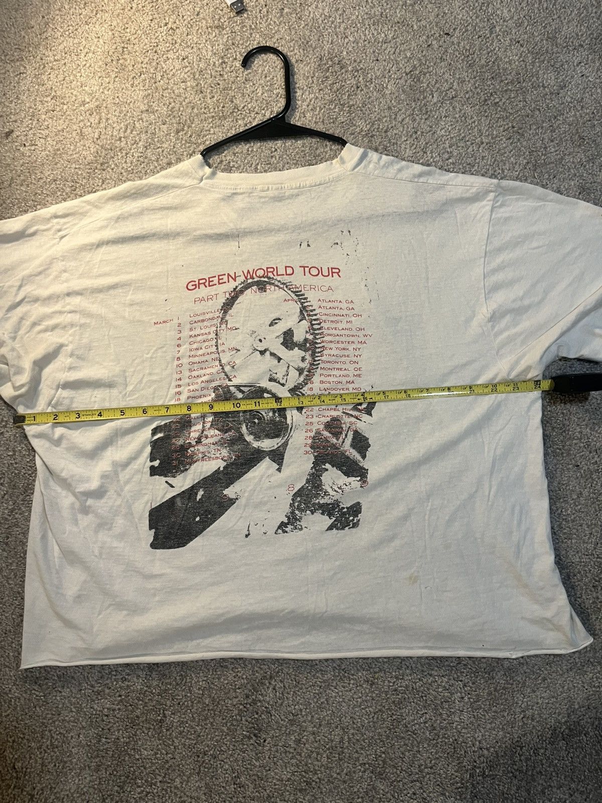 Band Tees 1989 Green World Tour R.E.M. Size US L / EU 52-54 / 3 - 6 Thumbnail
