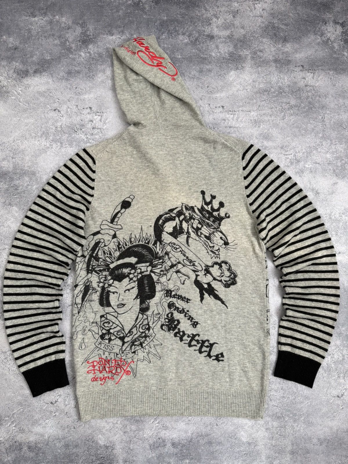 Ed Hardy Vintage Y2K Ed Hardy By Christian Audigier Big Logo Hoodie Size US L / EU 52-54 / 3 - 16 Thumbnail