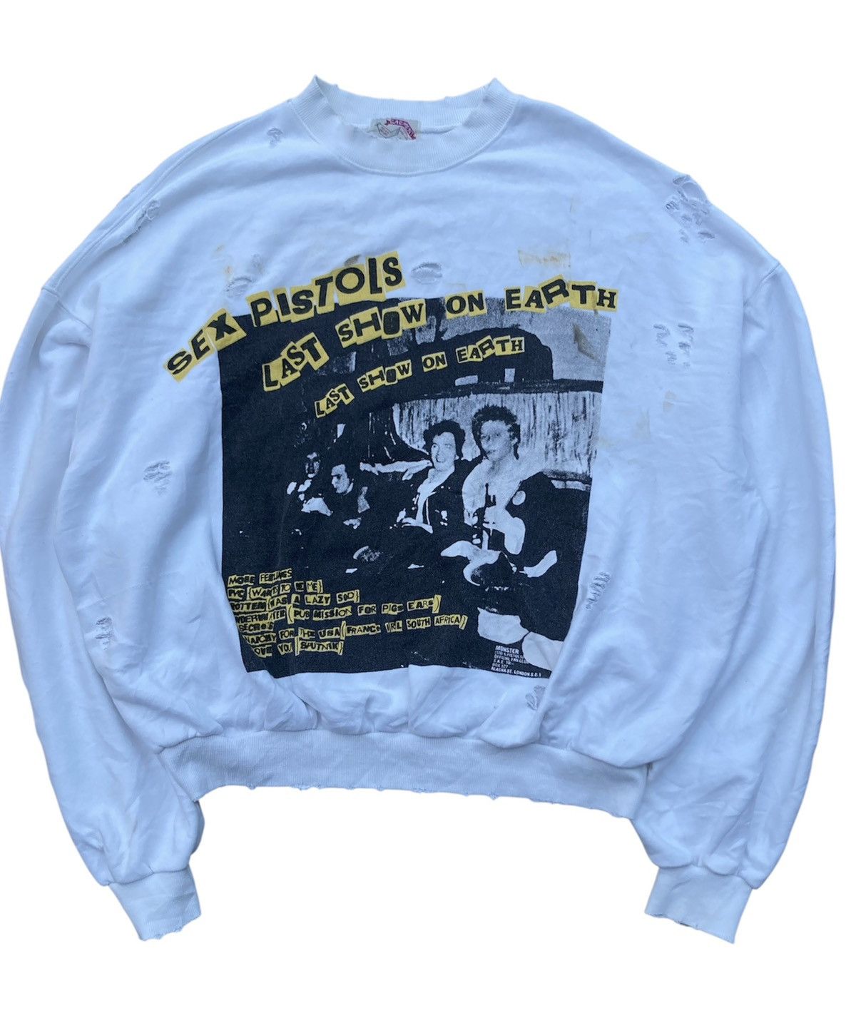 Band Tees Vintage Bootleg Sex Pistols Distressed Crewneck Sweatshirt Size US L / EU 52-54 / 3 - 1 Thumbnail