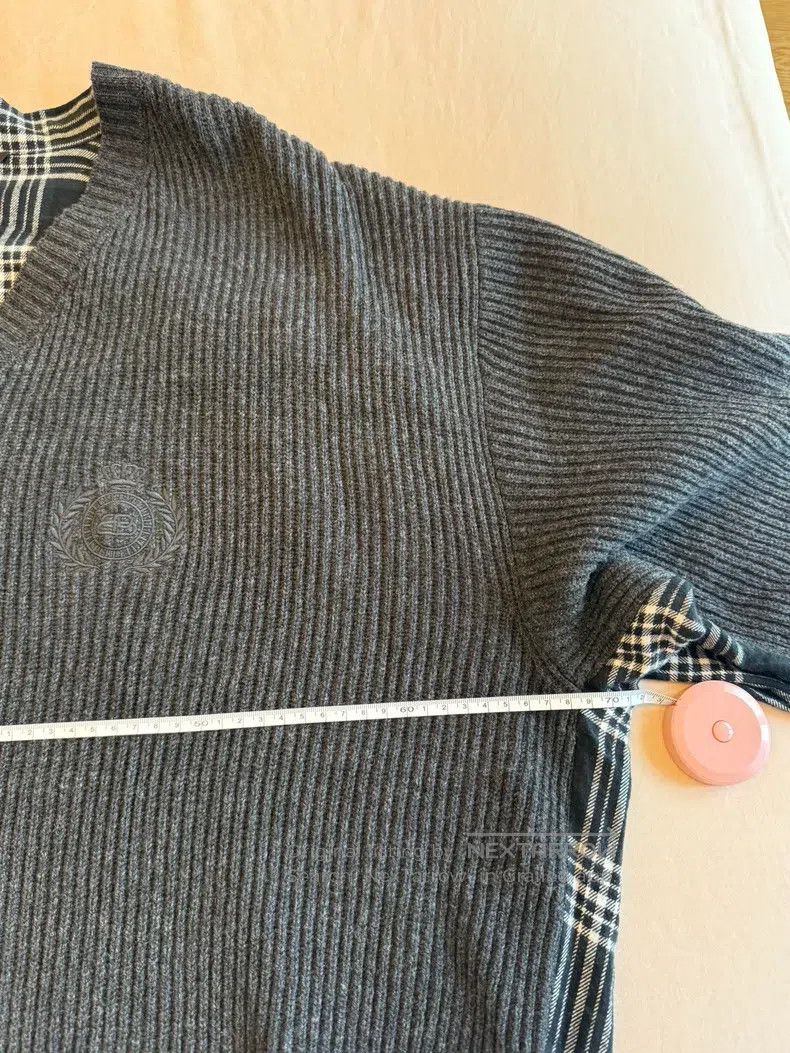 Balenciaga Balenciaga Grey Wheat Checkered Patchwork Sweater, Size S Size US S / EU 44-46 / 1 - 8 Thumbnail