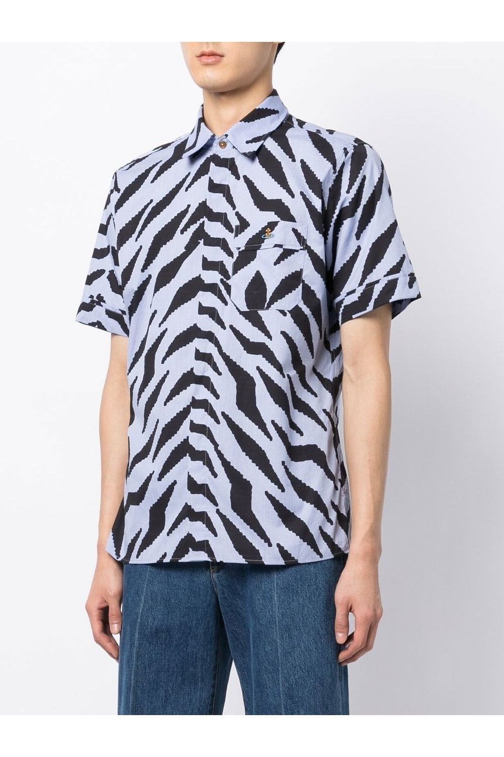 Vivienne Westwood o1y0525 Patterned Shirt in Light Blue/Black Size US M / EU 48-50 / 2 - 3 Thumbnail