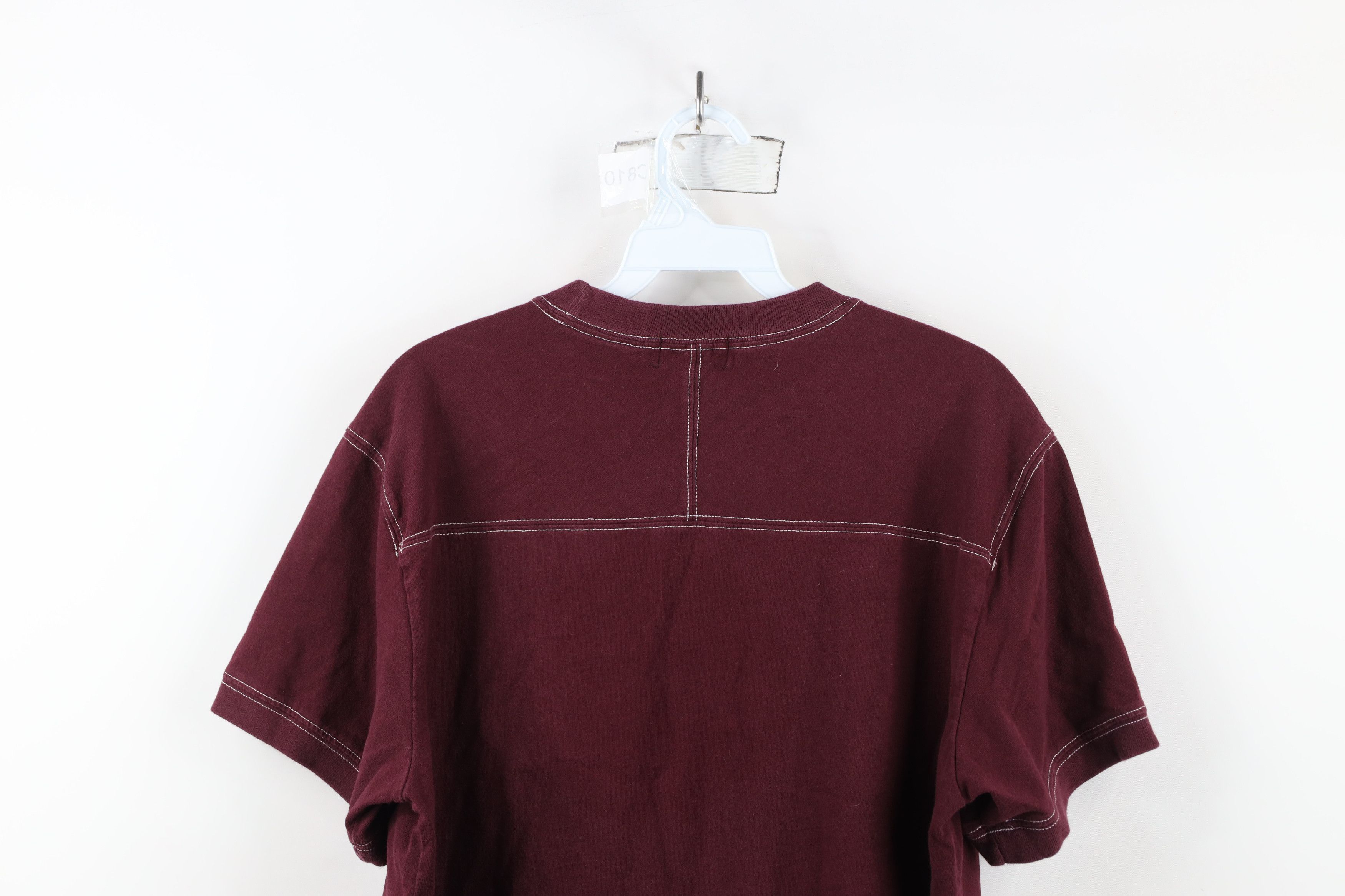 Ralph Lauren × Vintage Vintage 90s Y2K Ralph Lauren spell Surfing T-Shirt Burgundy Size US L / EU 52-54 / 3 - 12 Thumbnail