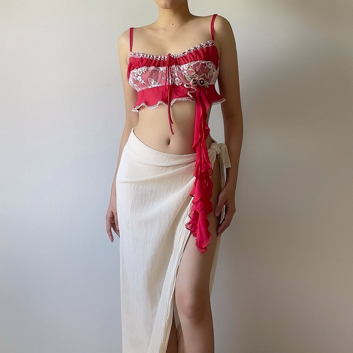 Victoria's Secret Vintage VS Red Silk Camisole (Large) Size L / US 10 / IT 46 - 4 Thumbnail