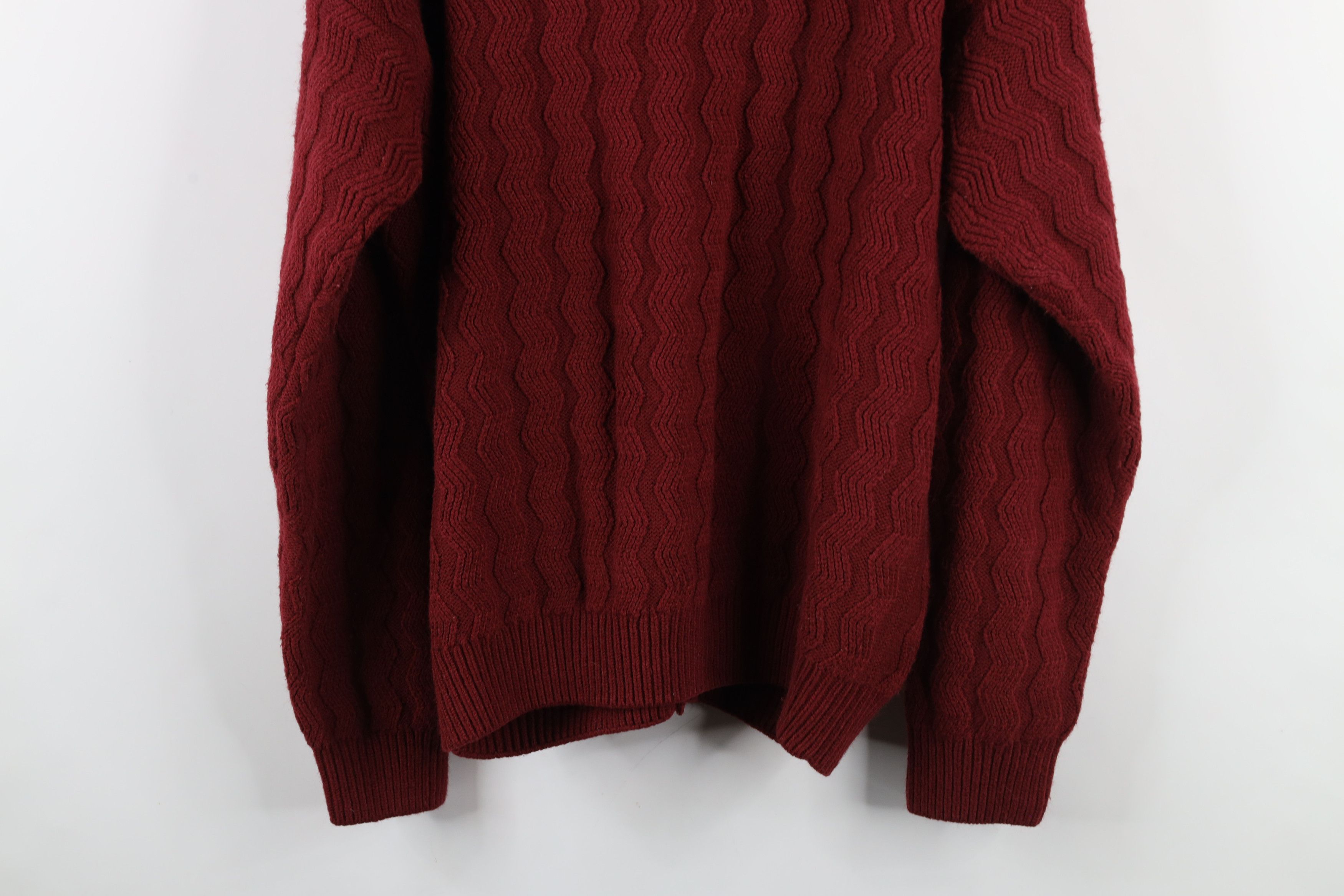 Vintage Vintage 90s Streetwear Ribbed Knit Cardigan Sweater Red Size US XL / EU 56 / 4 - 10 Thumbnail