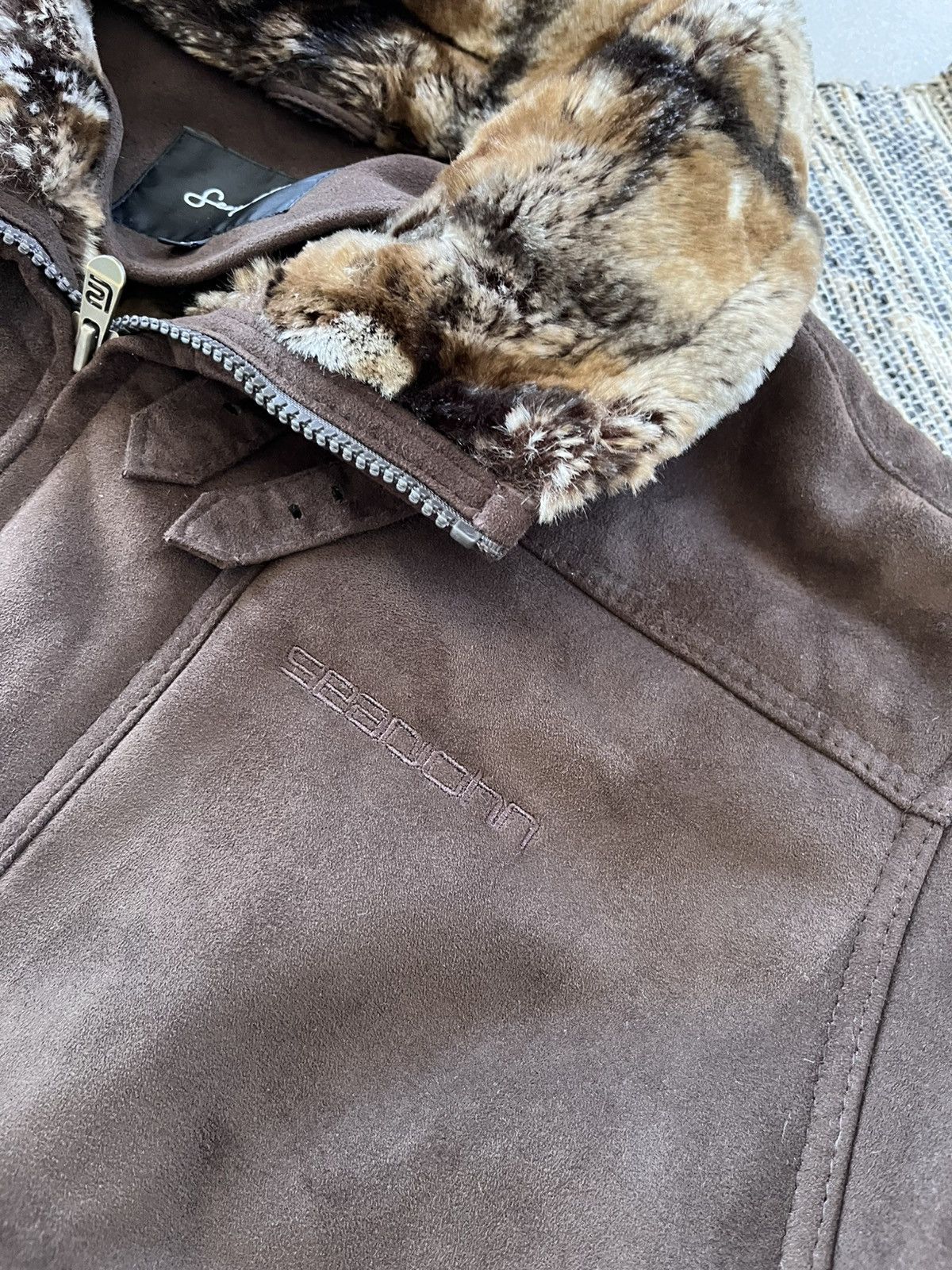 Sean John Sean John Shearling Coat Brown Jacket Faux Fur Suede Style Size US XXL / EU 58 / 5 - 8 Thumbnail