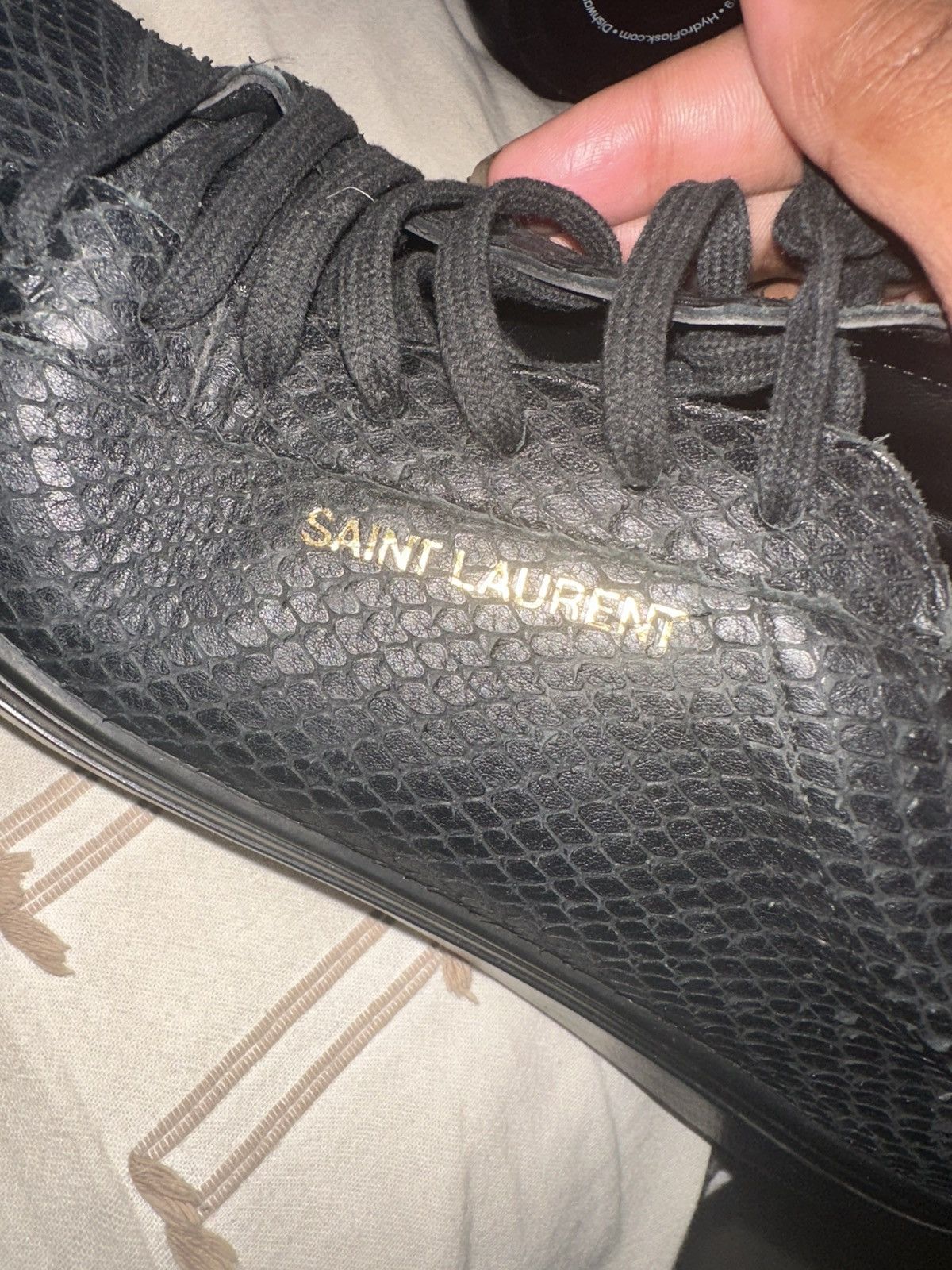 Saint Laurent Paris Saint Laurent SL/06 Court Classic - Black Python Leather Size US 10 / EU 43 - 7 Thumbnail
