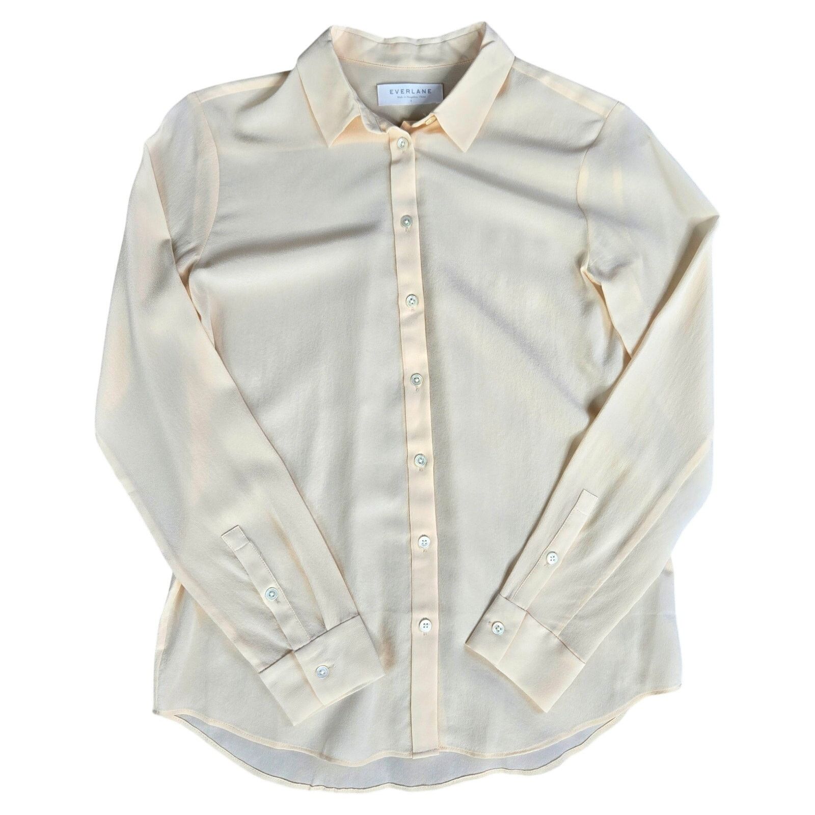 Everlane Everlane Peach Silk Button Down Blouse Size 0 Size XS / US 0-2 / IT 36-38 - 2 Thumbnail