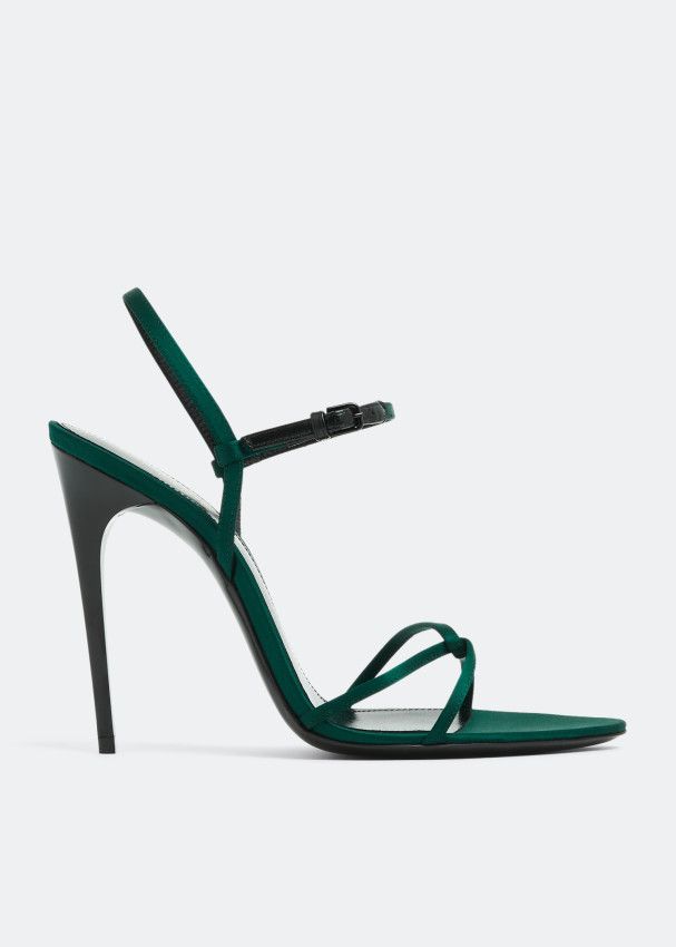 Saint Laurent Paris o1bcso1str1124 Clara Sandals in Green Size US 8 / IT 38 - 1 Thumbnail