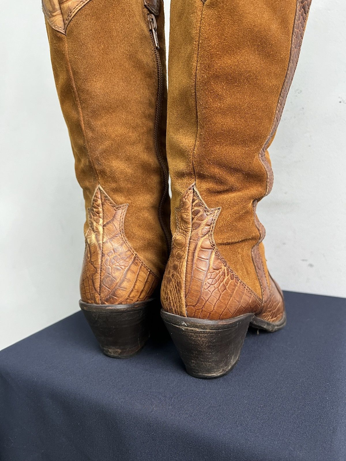 Sancho Boots Crocodile pattern 90s western leather boots japanese style Size US 7 / EU 40 - 8 Thumbnail