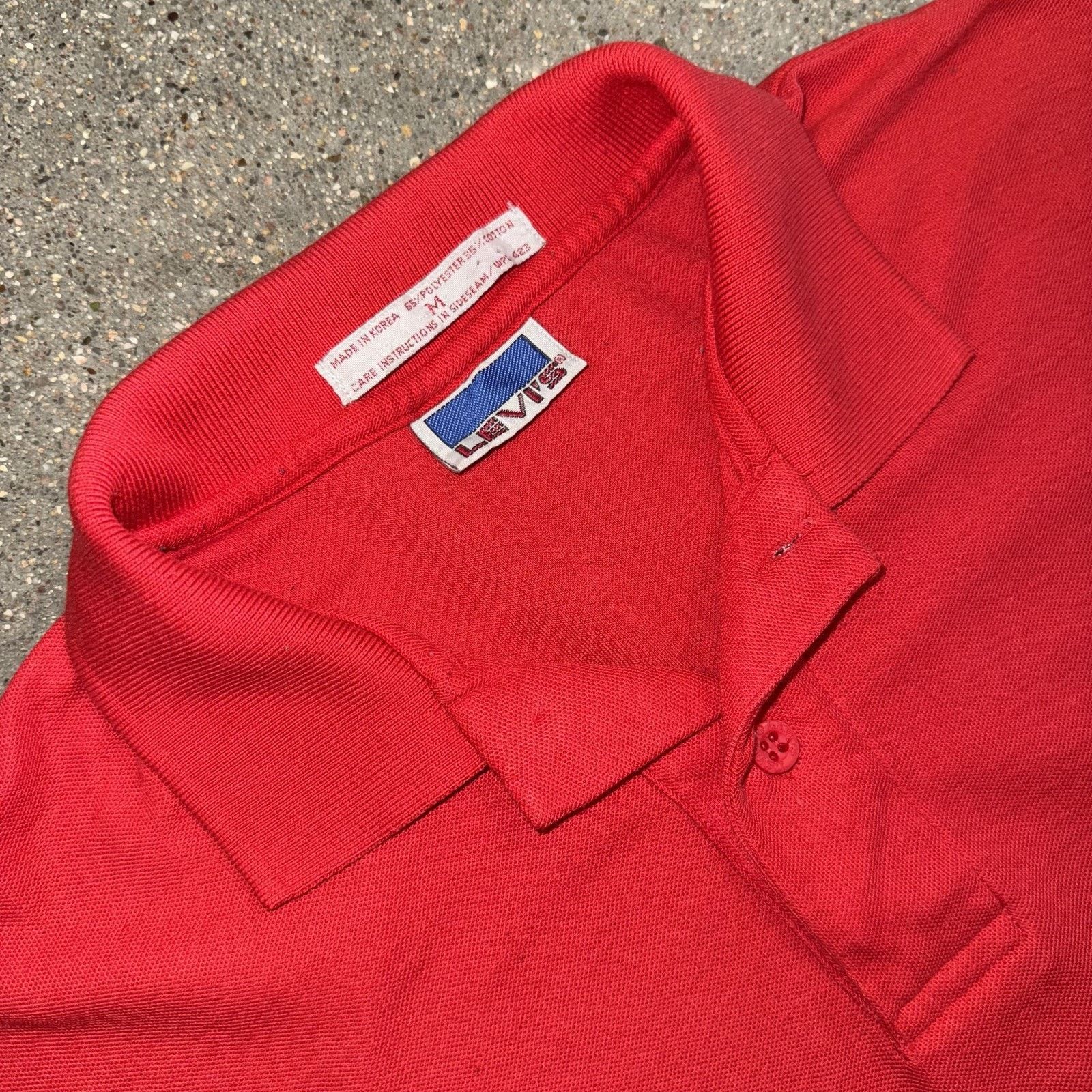 Levi's Vtg Levis Polo Shirt Mens M Red Embroidered Logo 80s Korea Size US M / EU 48-50 / 2 - 2 Thumbnail