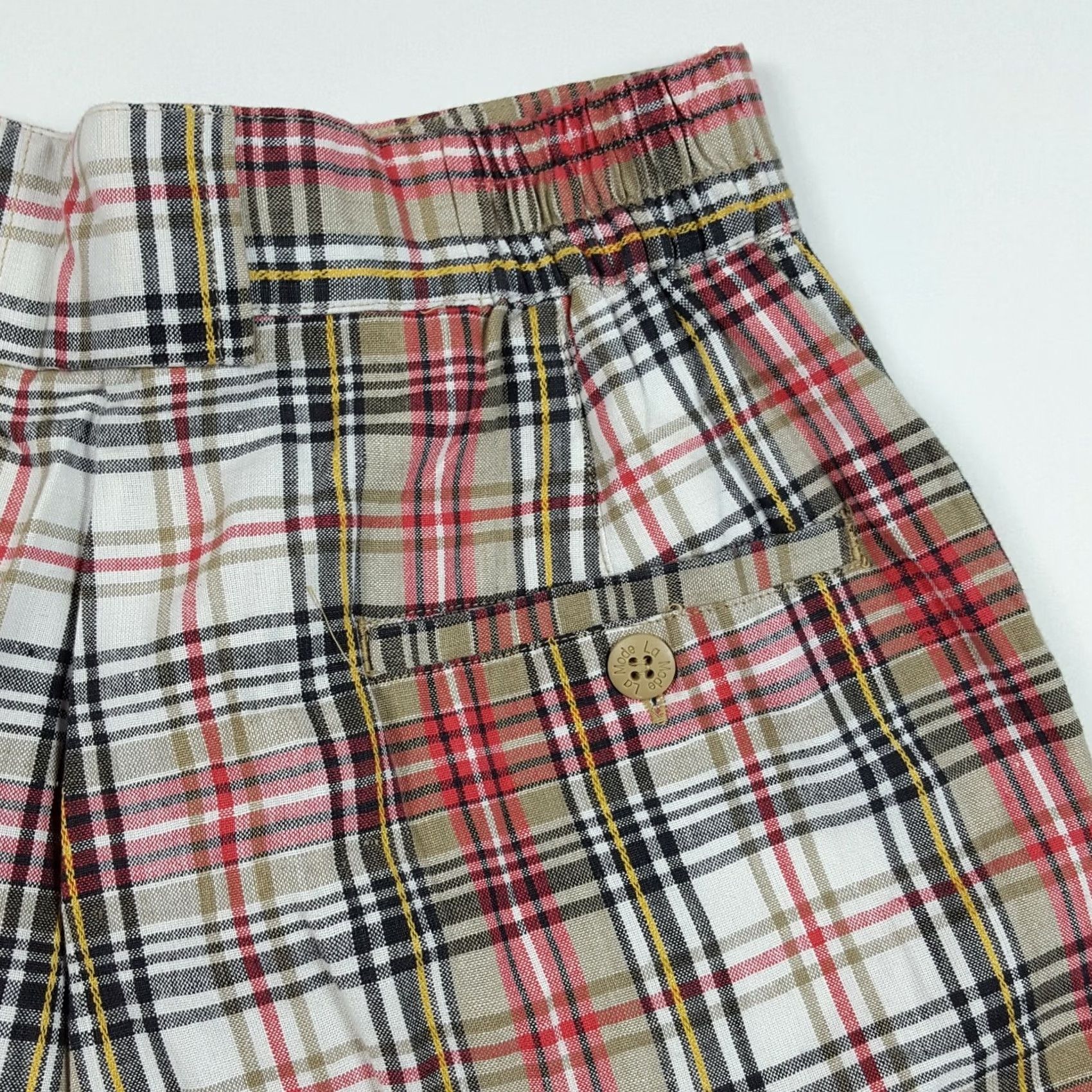 Vintage VINTAGE La Mode Plaid High Waist Outdoor Chino Golf Shorts WOMEN 6 XS? Size 42" / US 20 - 6 Thumbnail