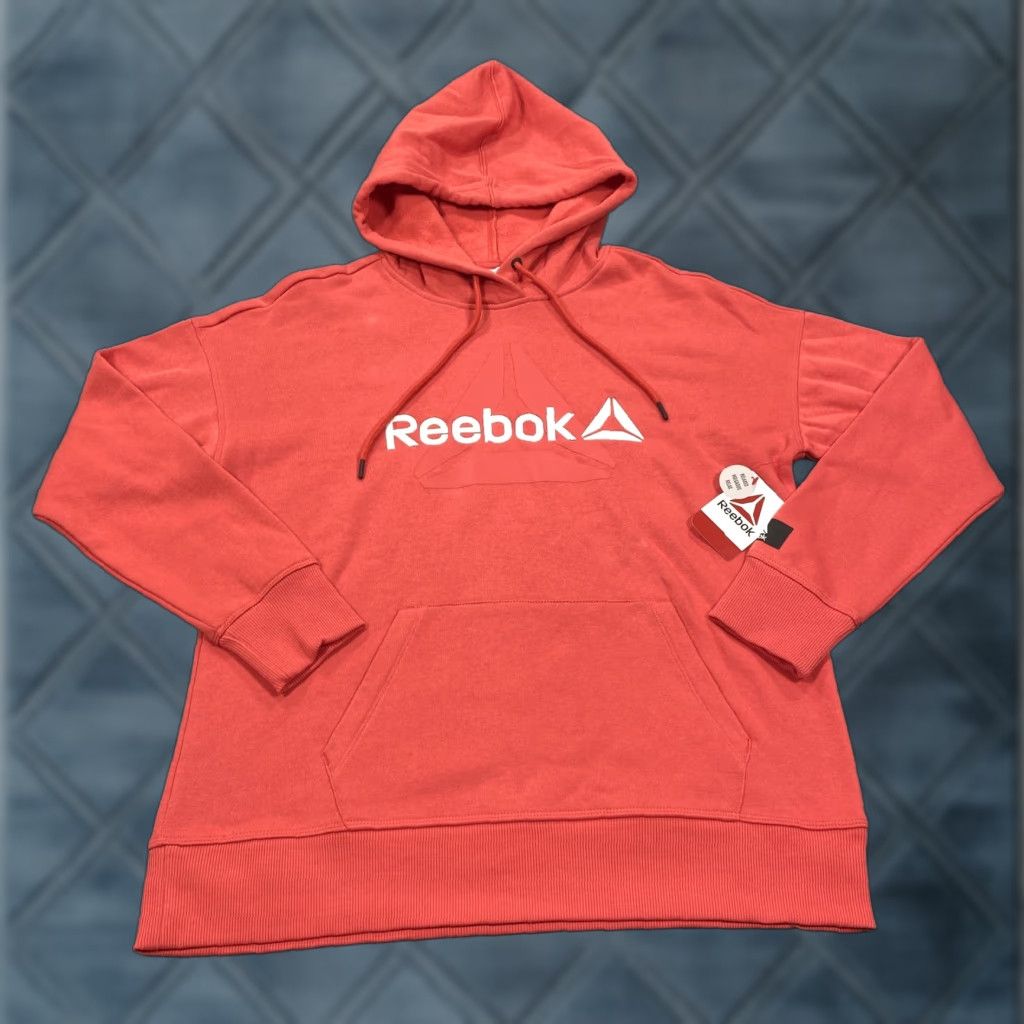 Reebok Reebok Hoodie Mens S Rococco Red Pullover Fleece Graphic Logo Hooded Pockets Casual Autumn Mens Size US S / EU 44-46 / 1 - 1 Thumbnail