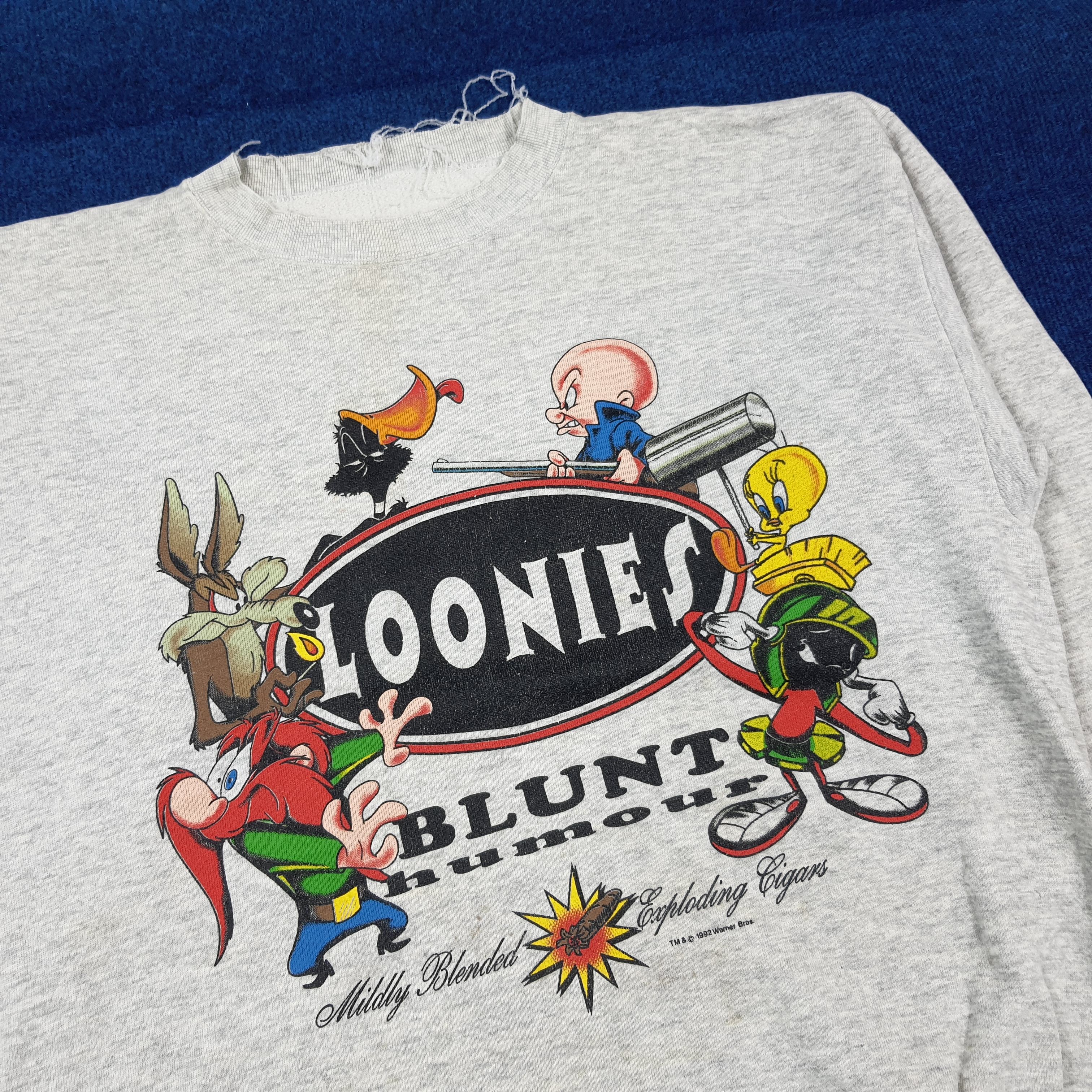 Warner Bros Vintage 90s Loonies Tune Blunt Humour Sweatshirt C298N6 Size US L / EU 52-54 / 3 - 2 Thumbnail