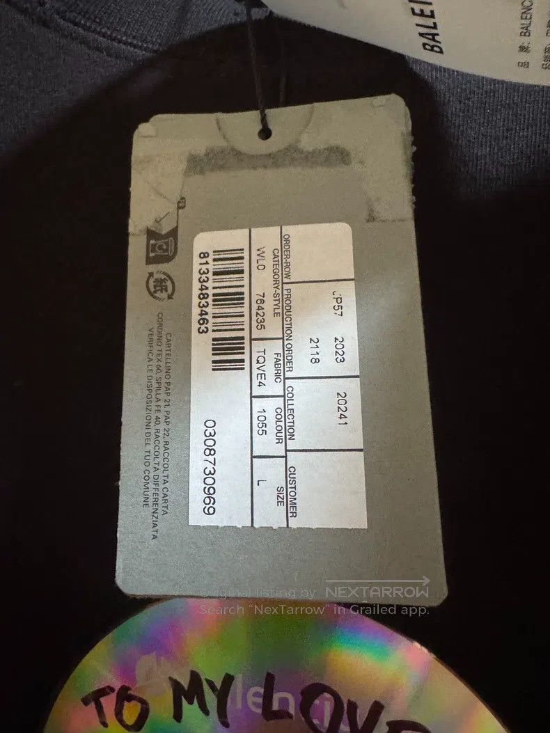 Balenciaga Balenciaga Laser disc black short-sleeve T-shirt Size US L / EU 52-54 / 3 - 5 Thumbnail