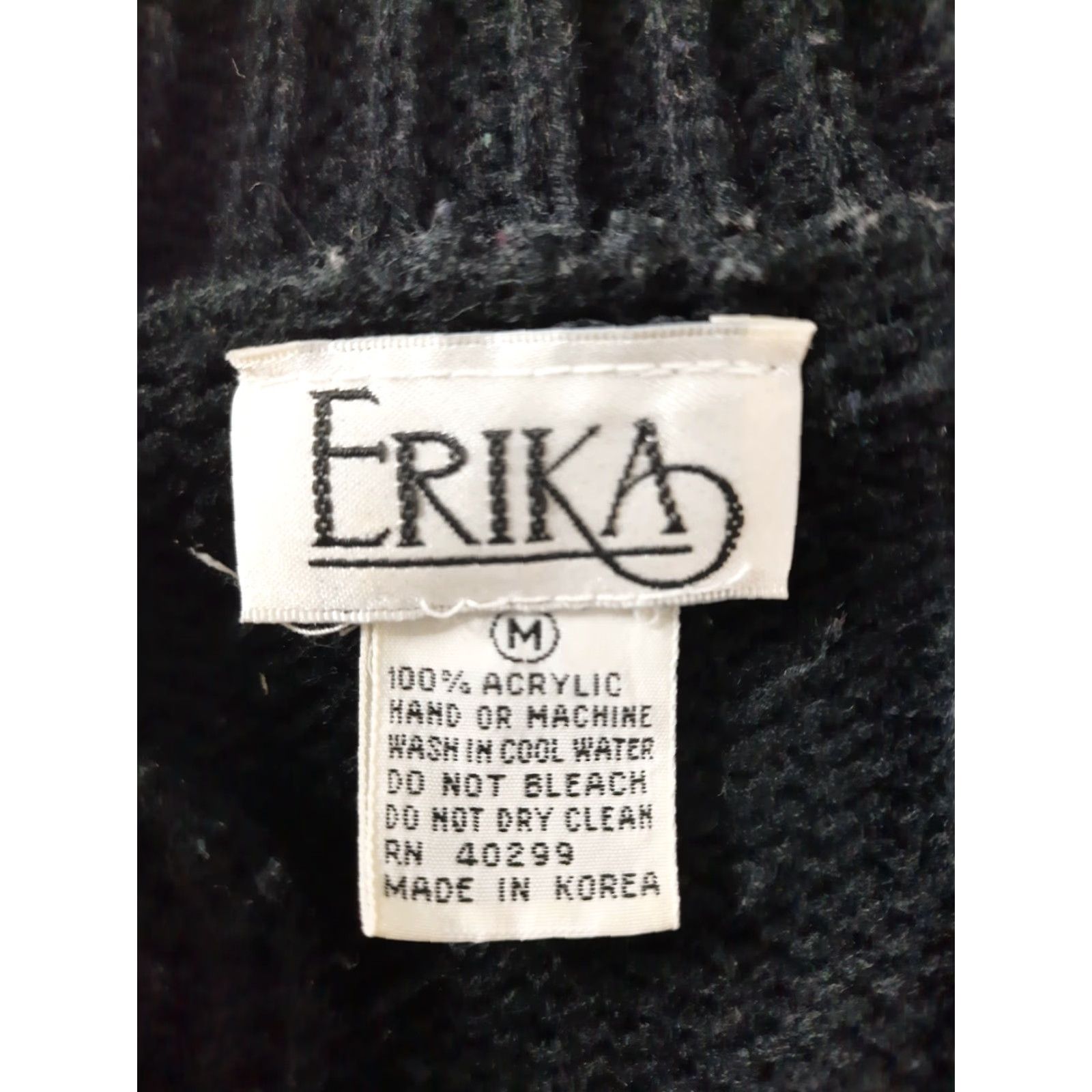 Vintage VINTAGE Erika Women Sweater Cardigan 80s 90s Black Floral Mock Neck S6C L Knit Womens Size L / US 10 / IT 46 - 2 Thumbnail
