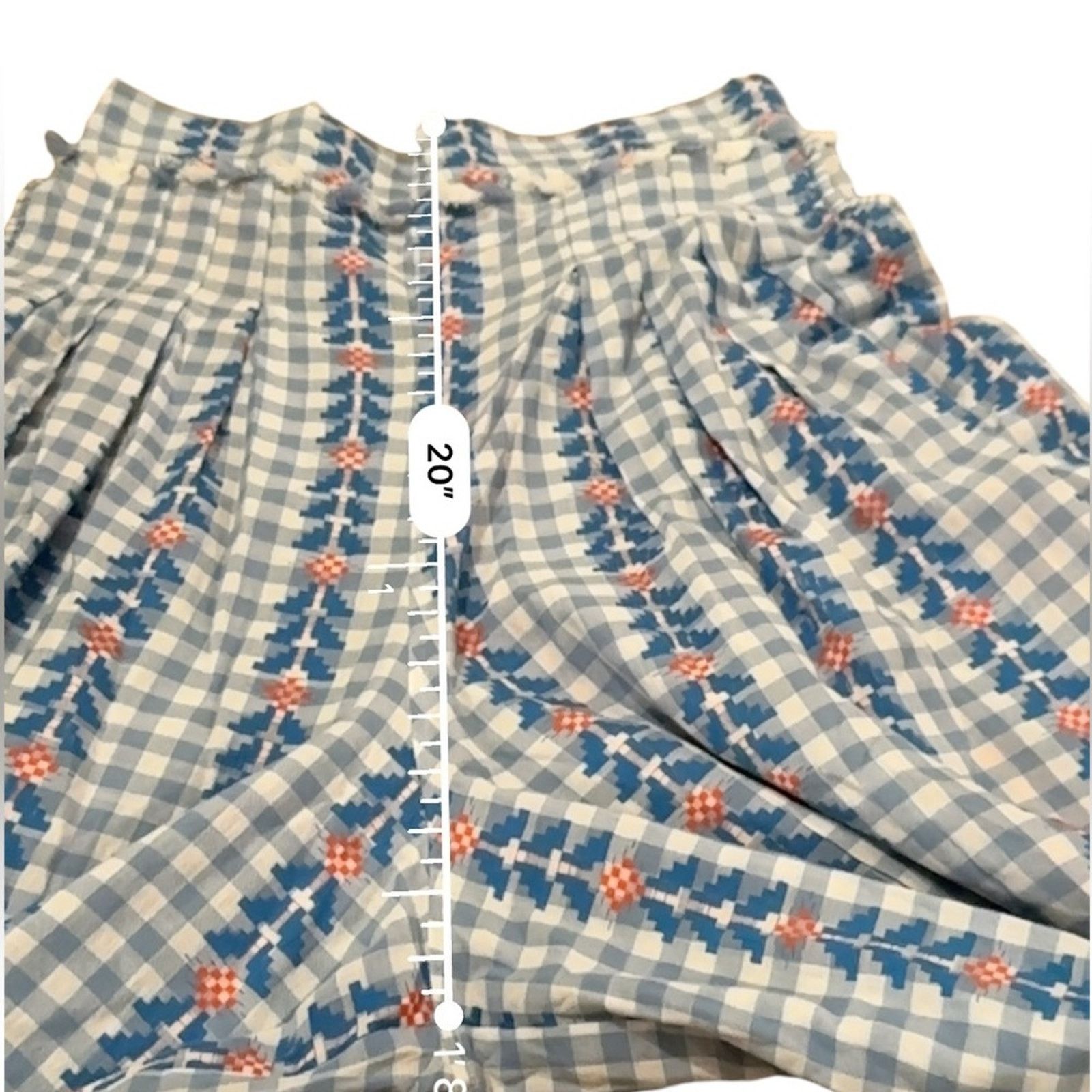 Dodo Bar Or DoDo Bar Or Fernanda Wide Leg Gingham Tassel High Rise Pants Size 31" - 11 Thumbnail