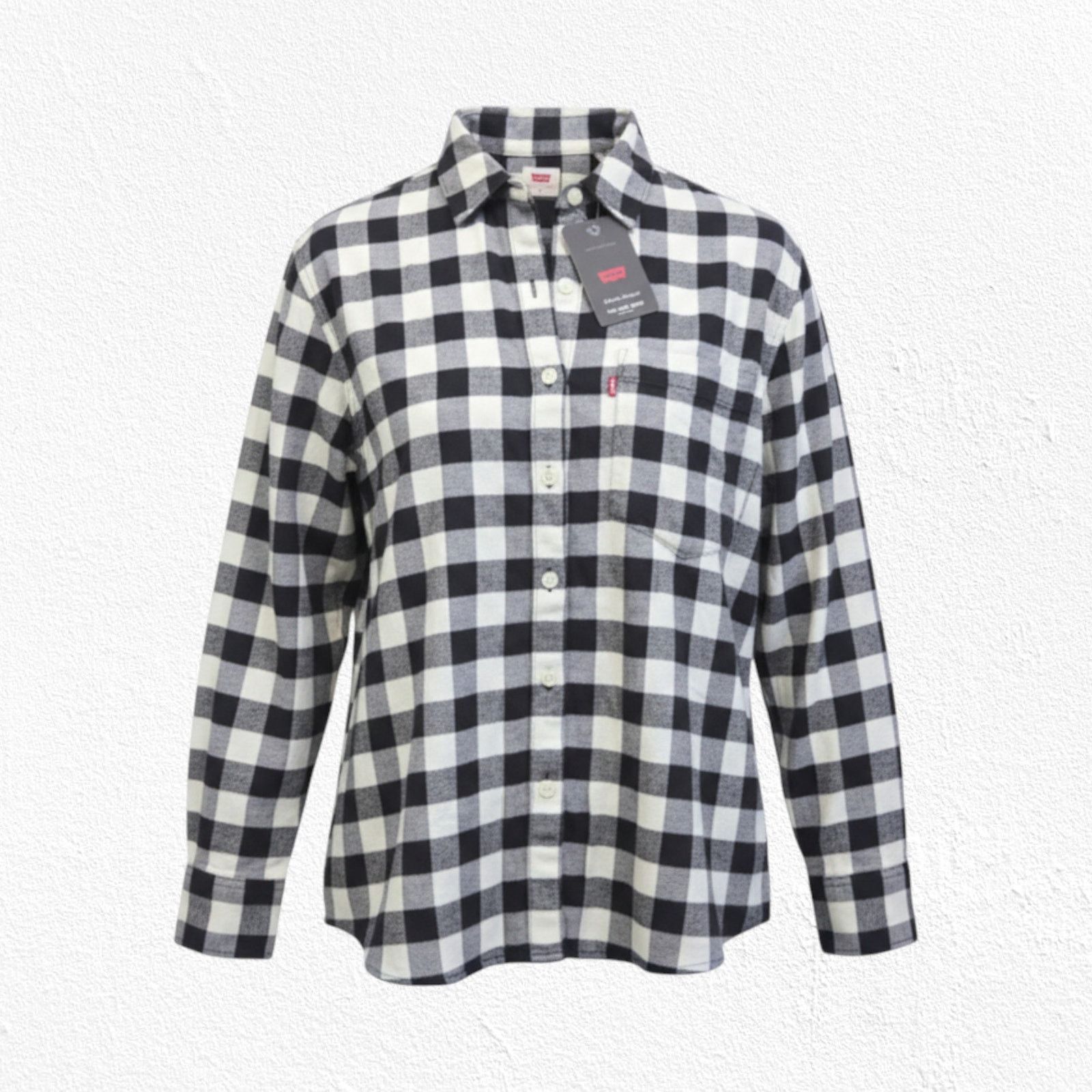 Levi's Levi's Black White Plaid Flannel Top Size Small Size S / US 4 / IT 40 - 1 Thumbnail
