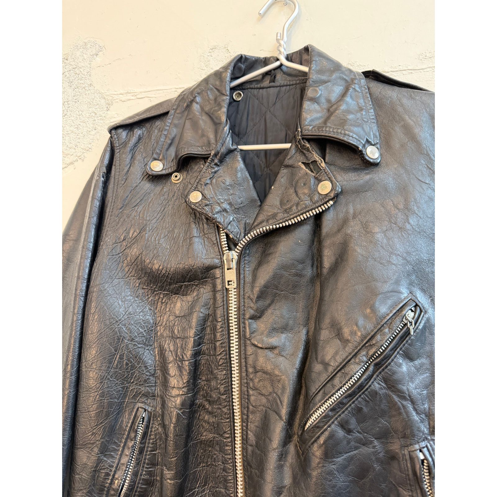 Vintage Vintage 60's Leather Motorcycle Biker Jacket Size US L / EU 52-54 / 3 - 4 Thumbnail
