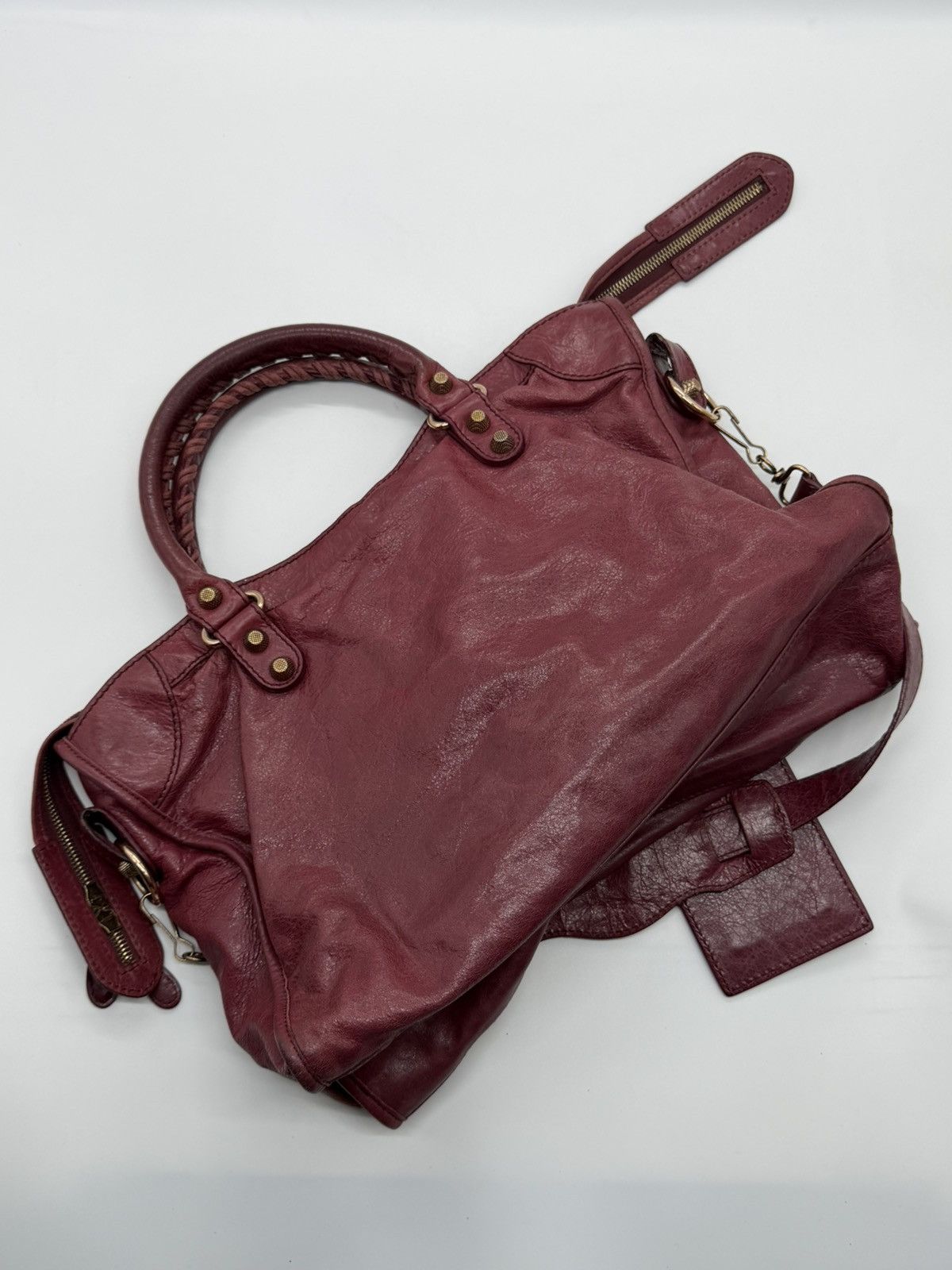 Balenciaga Balenciaga - 2000’s - Motorcycle Classic City Burgundy Wine Size ONE SIZE - 4 Thumbnail