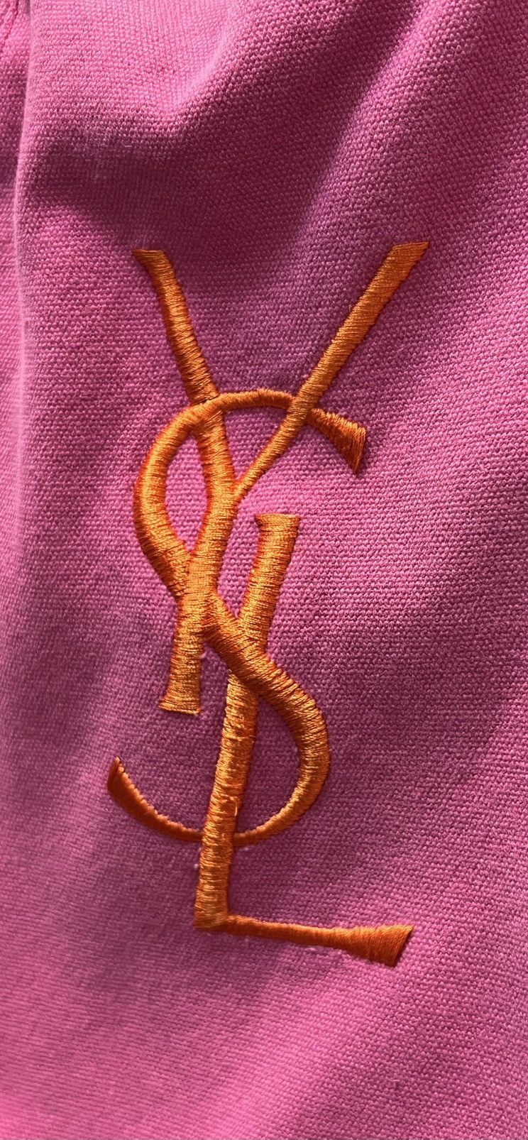 Yves Saint Laurent Yves Saint Laurent YSL Pink Tote Bag Embroidered Logo Size ONE SIZE - 7 Thumbnail