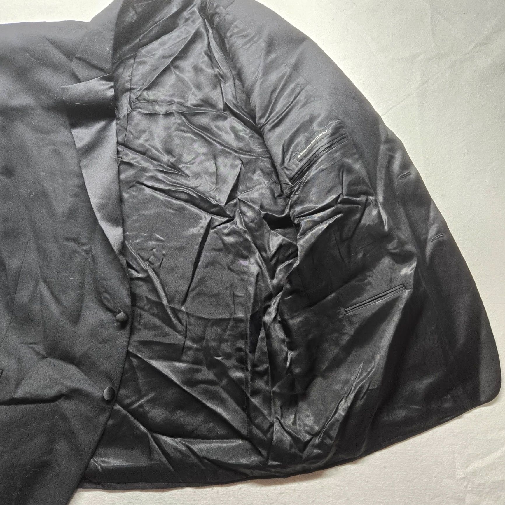 Vintage JNY Jones Suit Jacket Black Wool Adult Men's L Large Jacket Mens Wool Solid Black 44 Chest 2000s? Size 42R - 4 Thumbnail