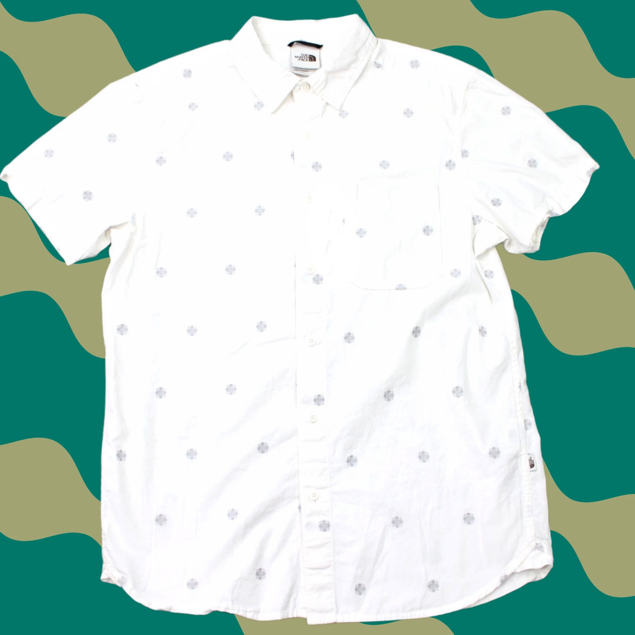 The North Face The North Face Shirt Mens Medium White Geometric Baytrail Jacquard Short Sleeve Size US M / EU 48-50 / 2 - 1 Thumbnail