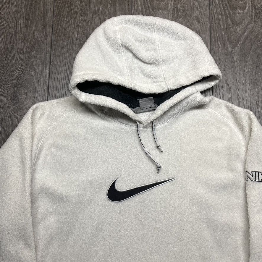 Nike × Vintage Vintage Nike Centre Check 1990s Fleece Hoodie Streetwear Size US L / EU 52-54 / 3 - 2 Thumbnail