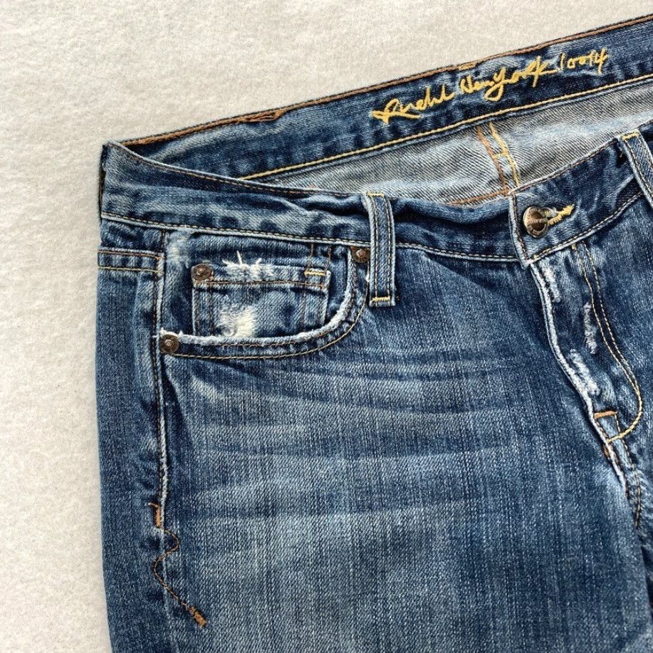 Denime RUEHL 925 Jeans Women's 28x33 Bootcut Medium Wash Blue Distressed Denim Pants Size 28" / US 6 / IT 42 - 4 Thumbnail