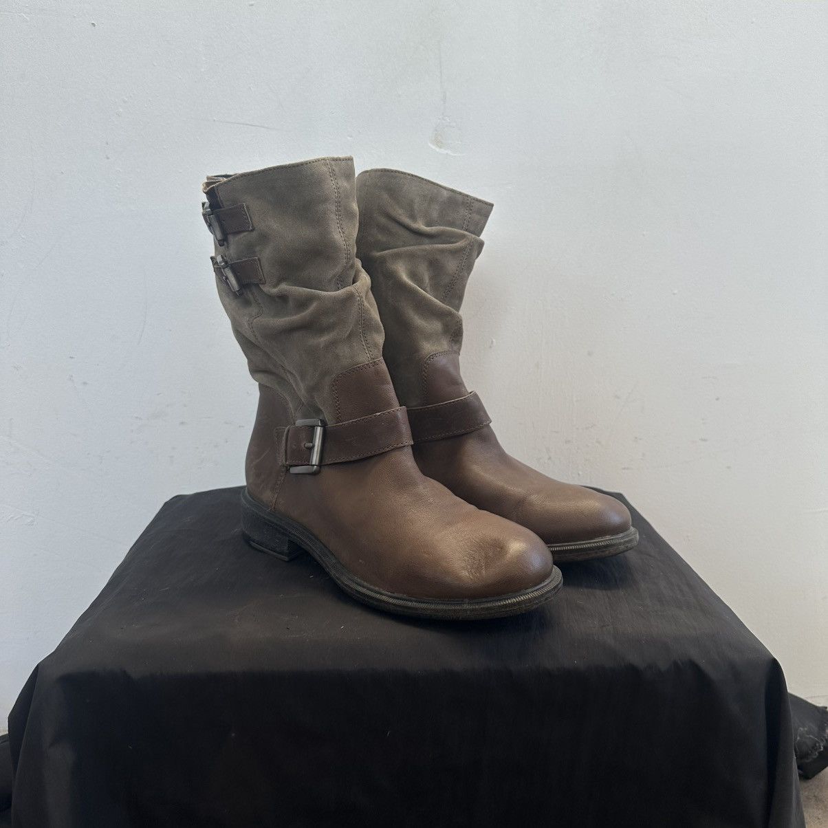 A.S.98 Geox Vintage high lace boots moto biker leather core Size US 8 / IT 38 - 2 Thumbnail