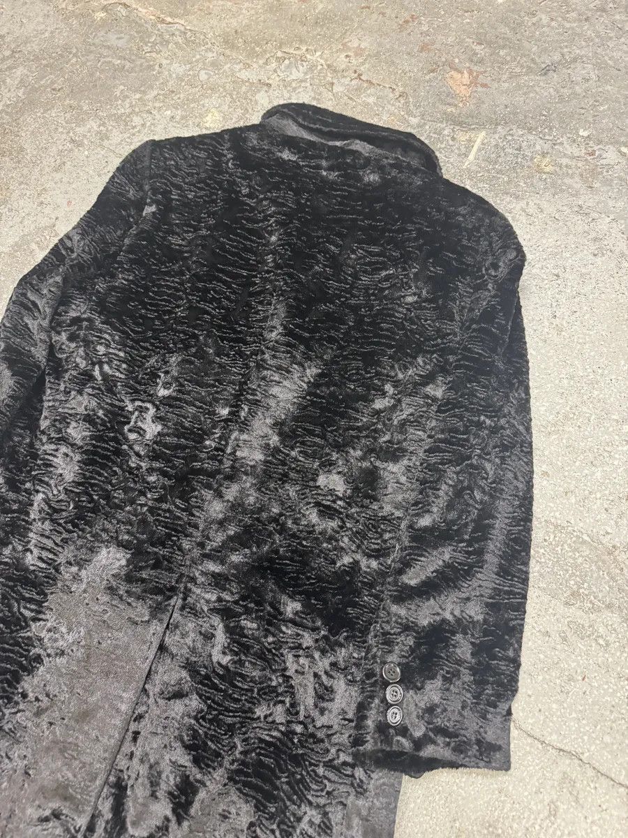 Dolce & Gabbana × Vintage AW1998 Dolce & Gabbana Fur Effect Relief Black Long Jacket Size US M / EU 48-50 / 2 - 8 Thumbnail