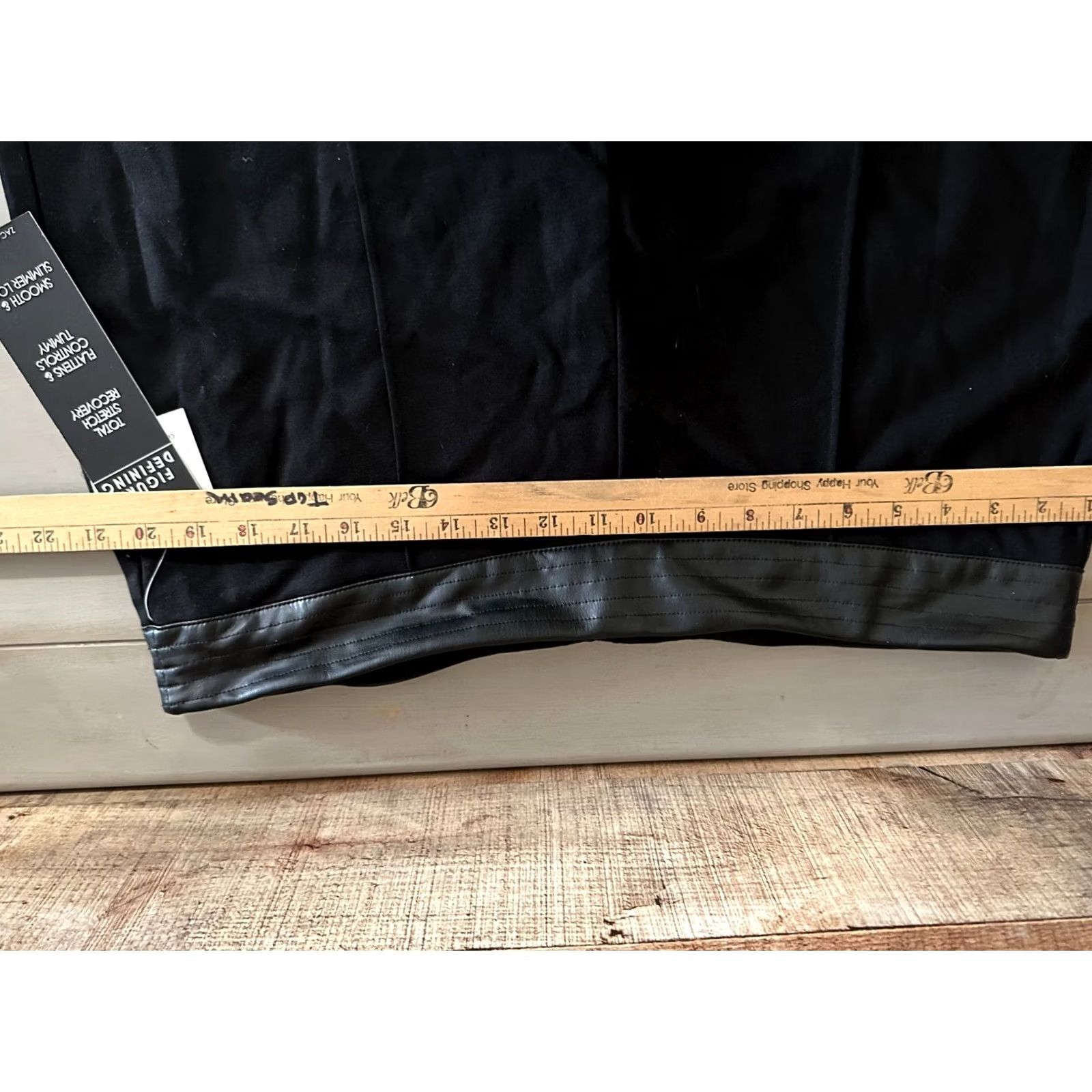 Vintage ZAC & RACHEL Women's Pants Slimming Flat Front Black XL Regular Slim Straight Leg Tummy Control Size 40" / US 18 - 6 Thumbnail