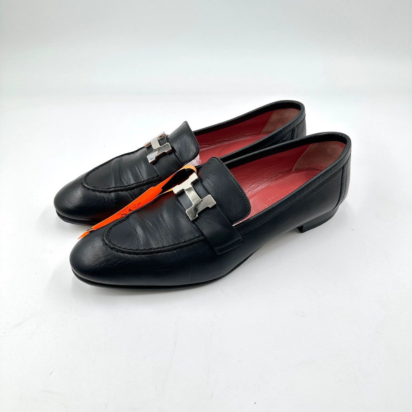 Hermes Hermes black and silver H-buckle loafers Size US 7.5 / IT 37.5 - 4 Thumbnail
