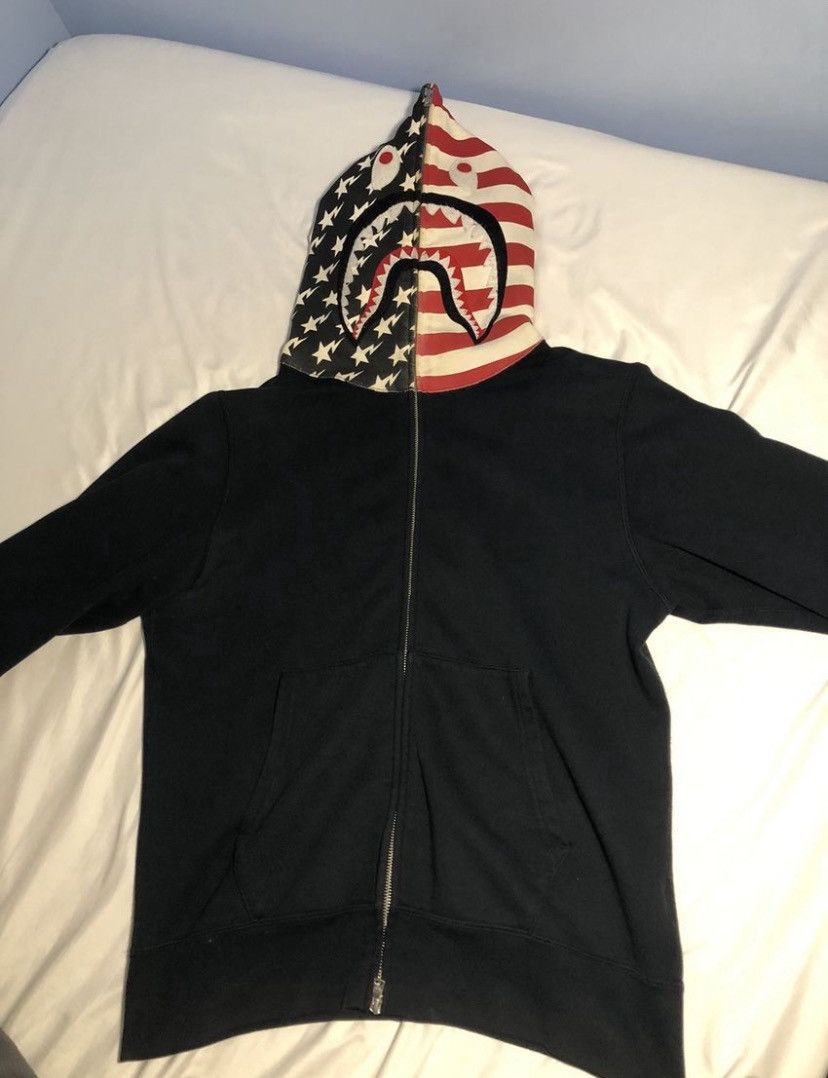 Bape A BATHING APE American Shark Full Zip Hoodie Size US L / EU 52-54 / 3 - 1 Thumbnail