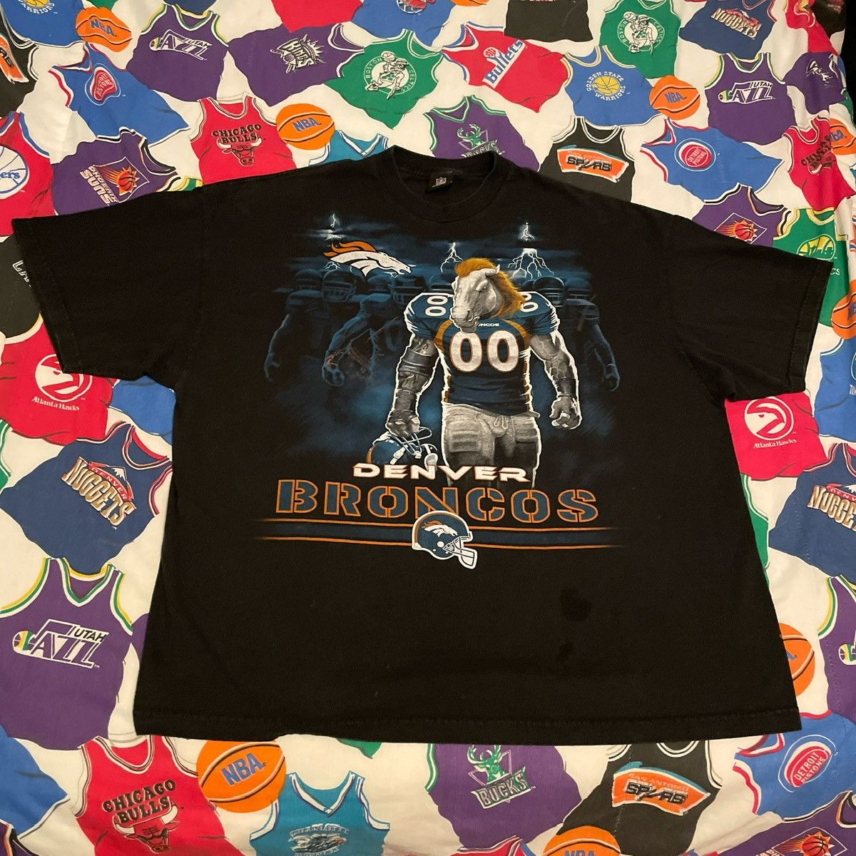 NFL × Vintage Y2K NFL Denver Broncos Big Logo Lightning Super Bowl Tee Size US XXL / EU 58 / 5 - 1 Thumbnail