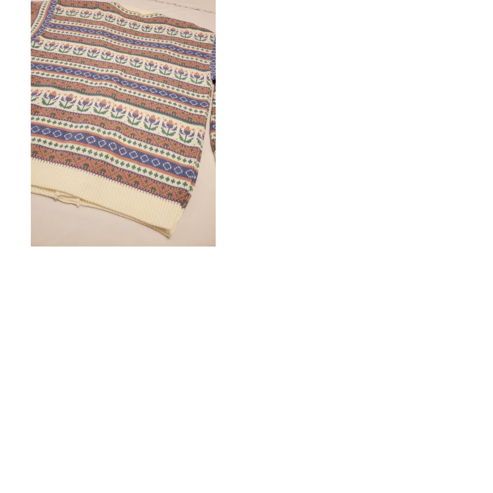 Vintage Vtg Grandma Knit Cardigan Womens Large Pastel Tulip Cottagecore Easter Size L / US 10 / IT 46 - 9 Thumbnail