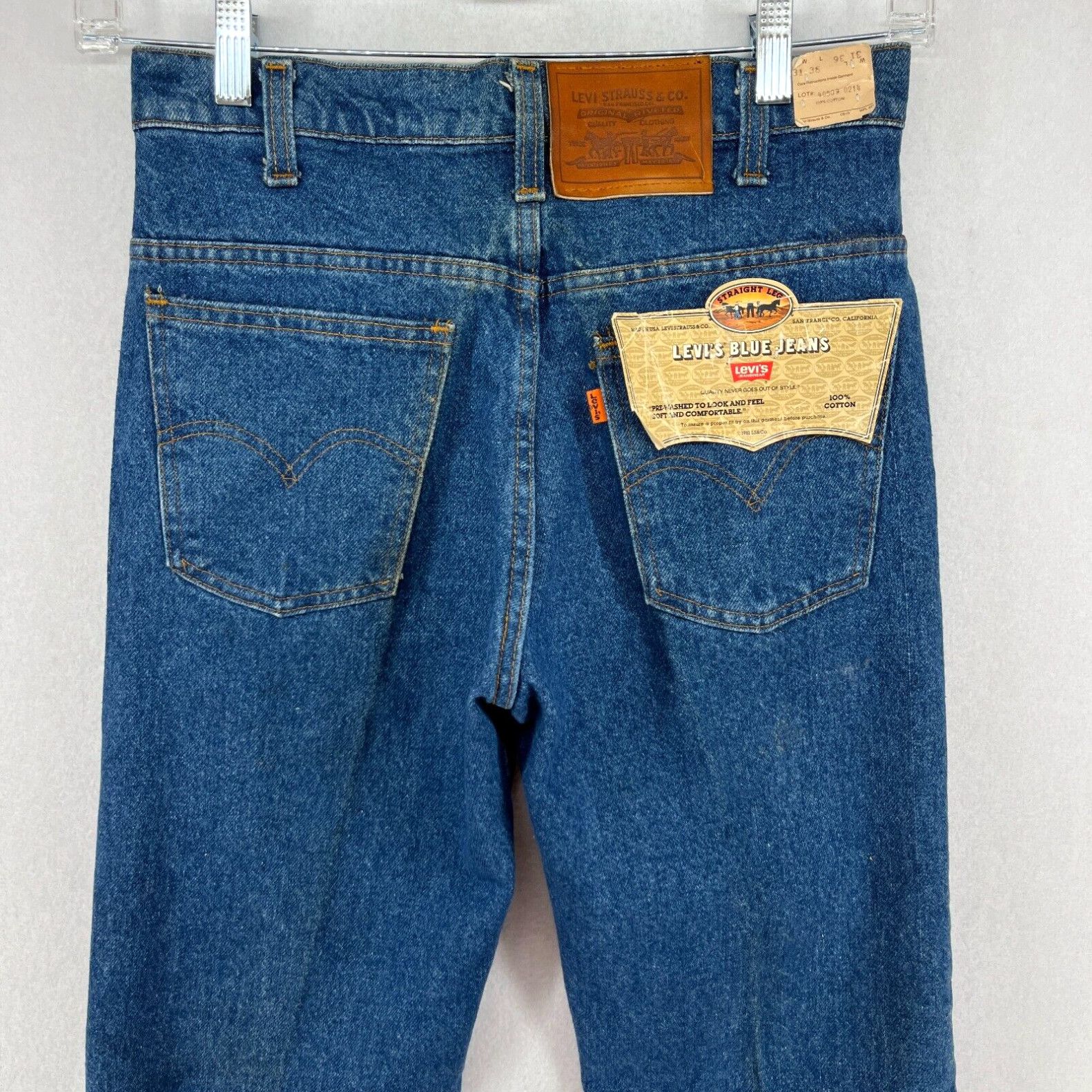 image of Levis Vintage Levi's Jeans Men 31X36 520 Aug 83 1984 Olympics Talon Zip Orange Tab Nos in White