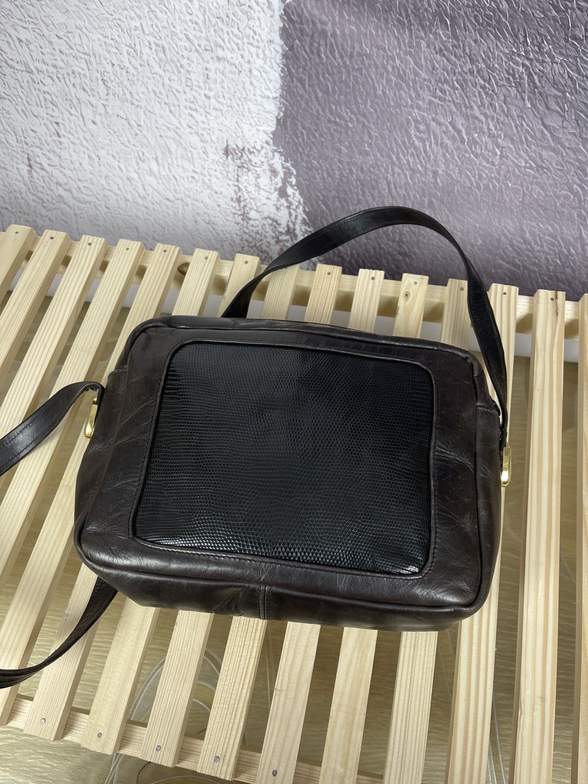 Celine Celine vintage dark brown black leather shoulder bag logo Size ONE SIZE - 11 Thumbnail