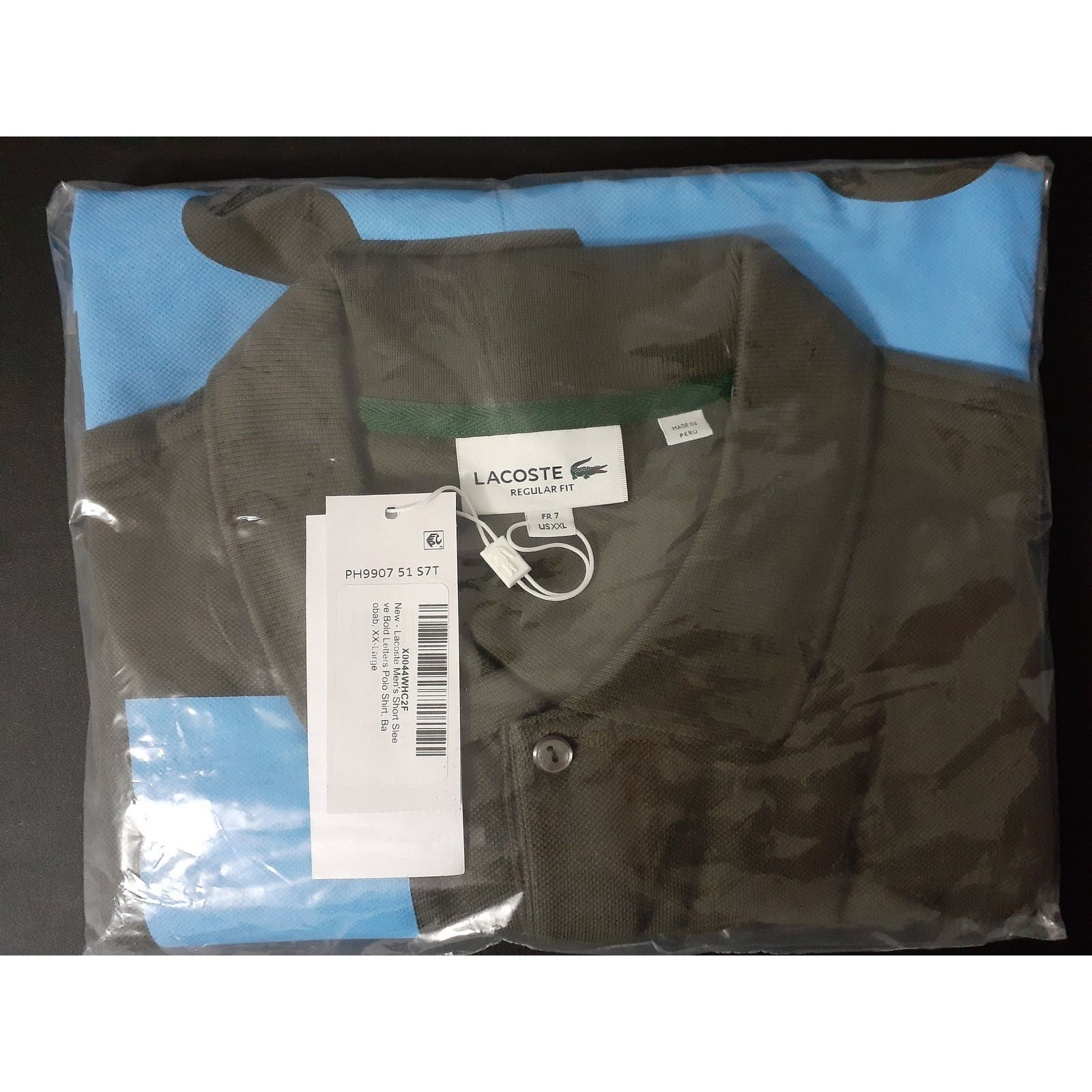 Lacoste Lacoste Mens Regular Contrast Lettering Petit Pique Polo 2XL Size US XXL / EU 58 / 5 - 2 Thumbnail