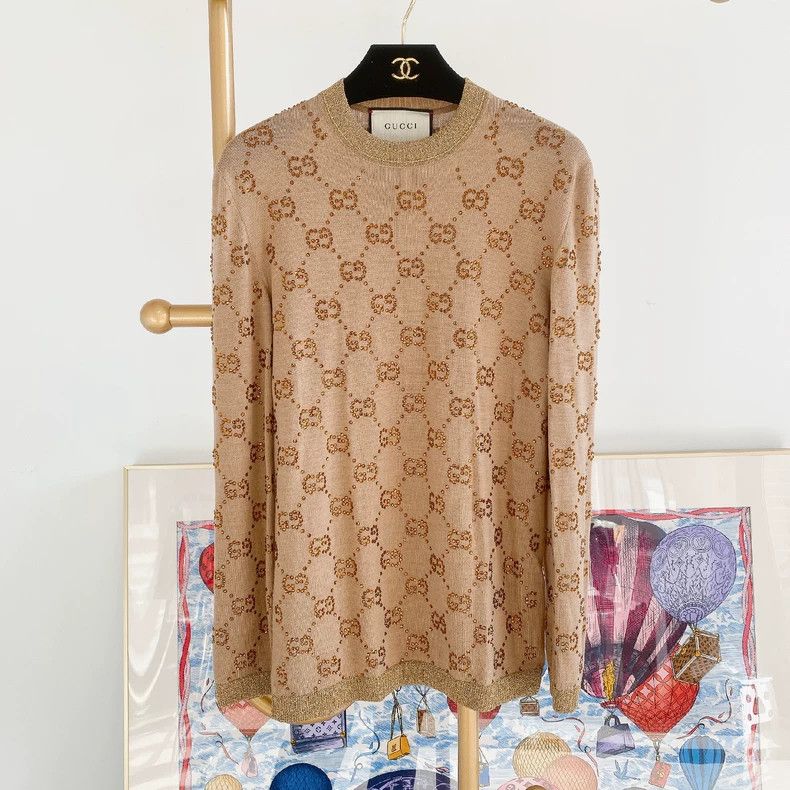 Gucci Gucci Wool Knit Sweater with Logo Pattern- DMC Size US XS / EU 42 / 0 - 1 Thumbnail