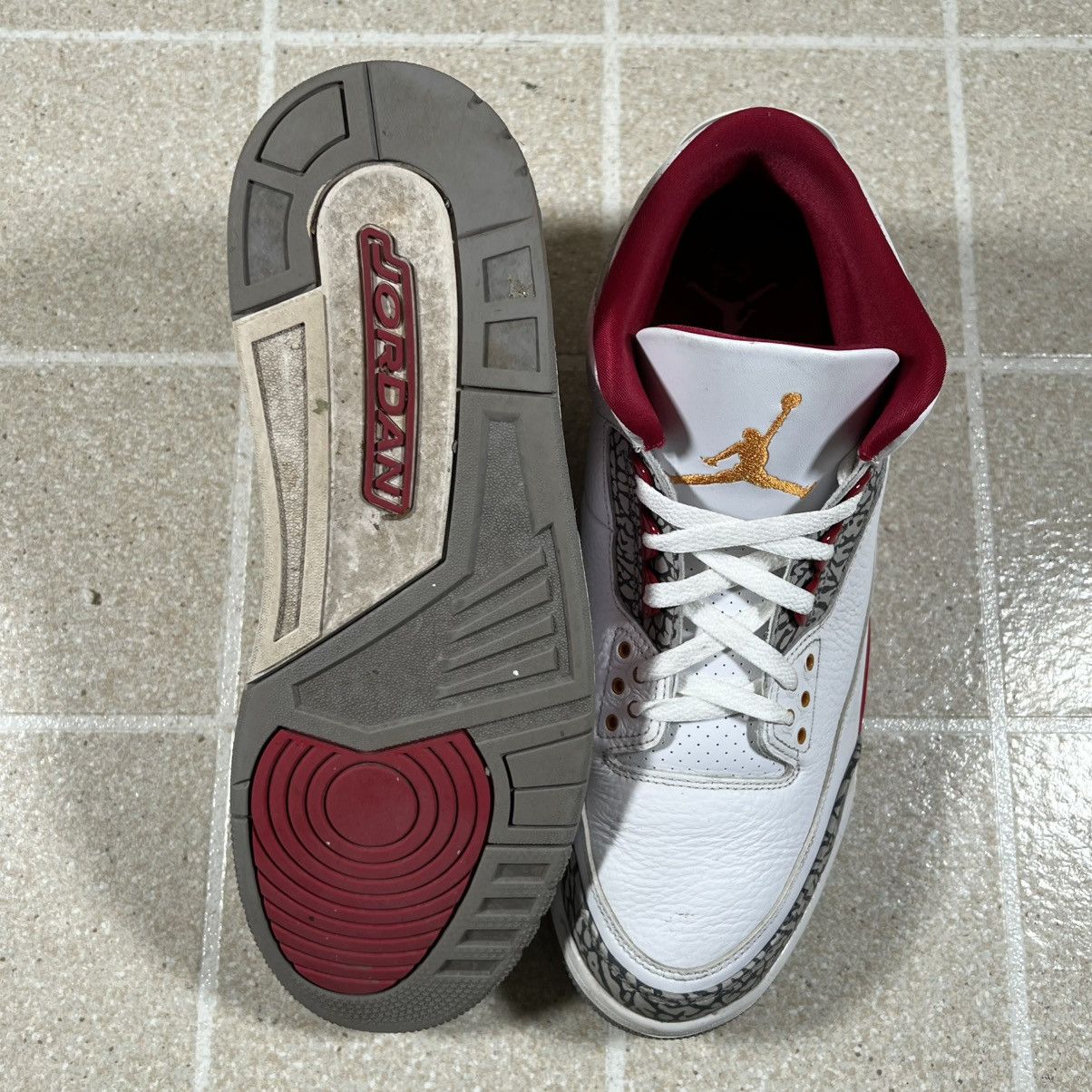 Jordan Brand Air Jordan 3 Retro Cardinal Red Size 12 Basketball Nike Size US 13 / EU 46 - 5 Thumbnail